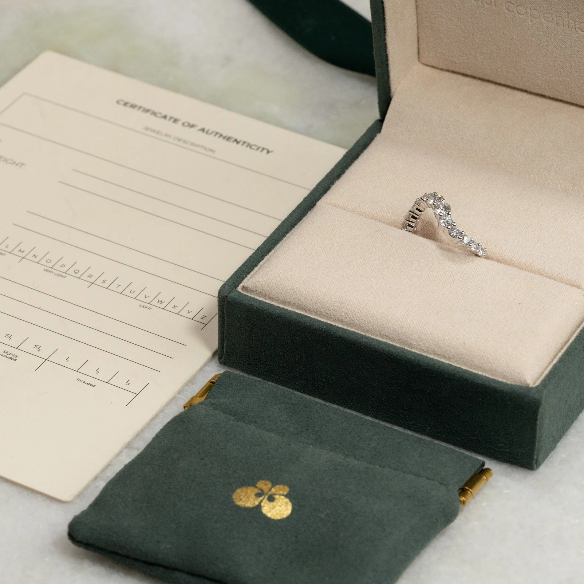 GRADUATING CURVED LAB-DIAMOND RING - 1.2ct - WG - Image 9