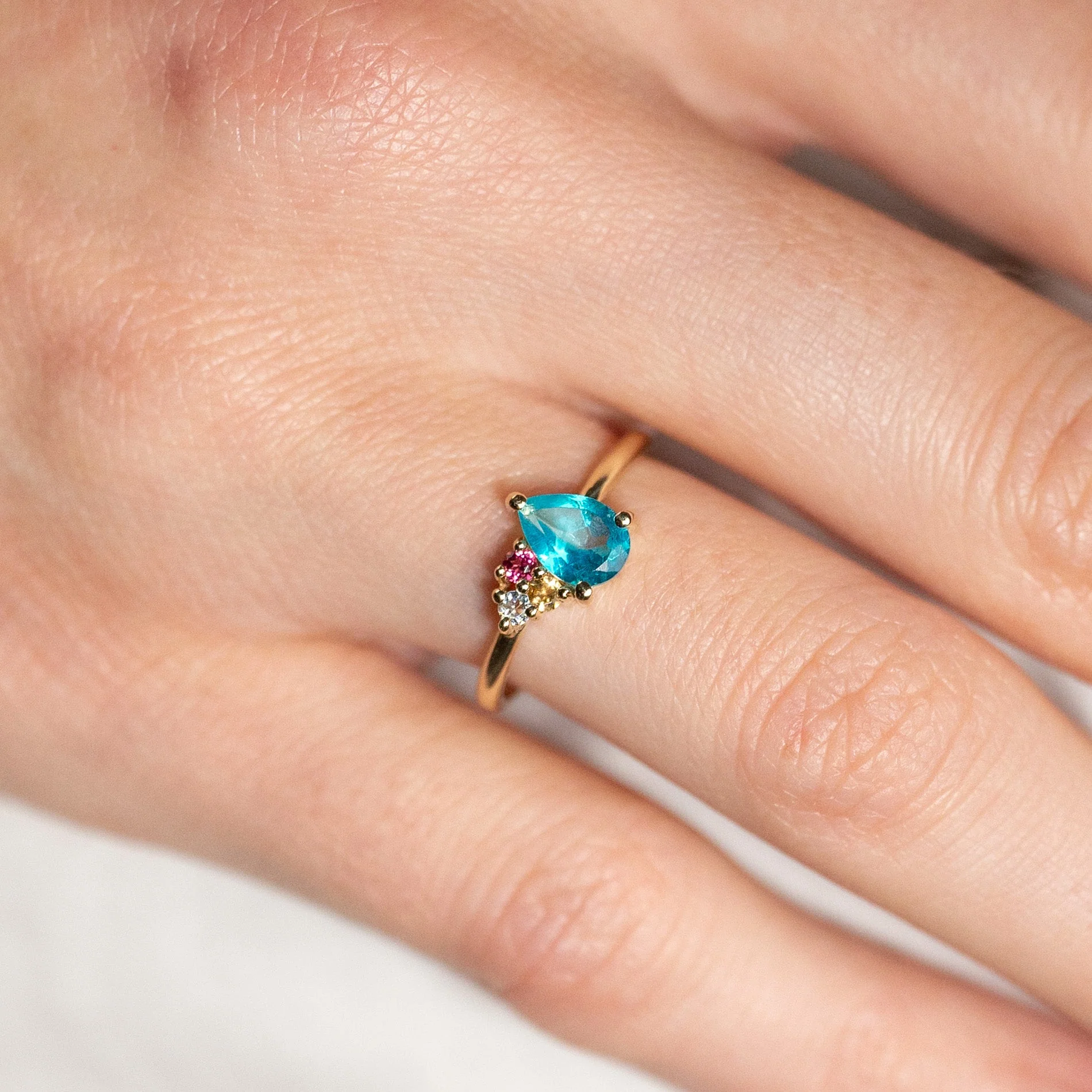 GYDA PARAIBA TOPAZ SOLID GOLD RING - Image 2
