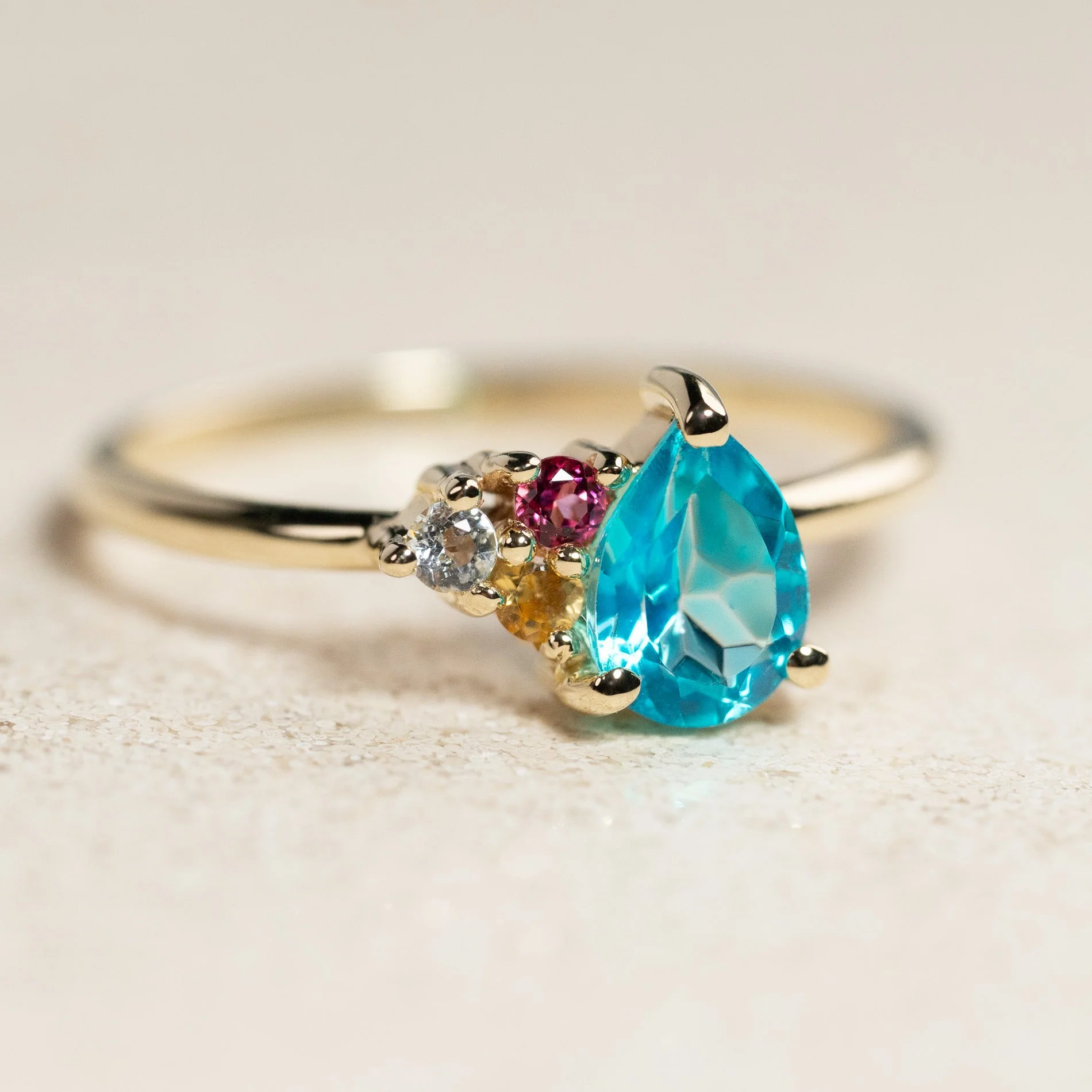 GYDA PARAIBA TOPAZ SOLID GOLD RING - Image 3