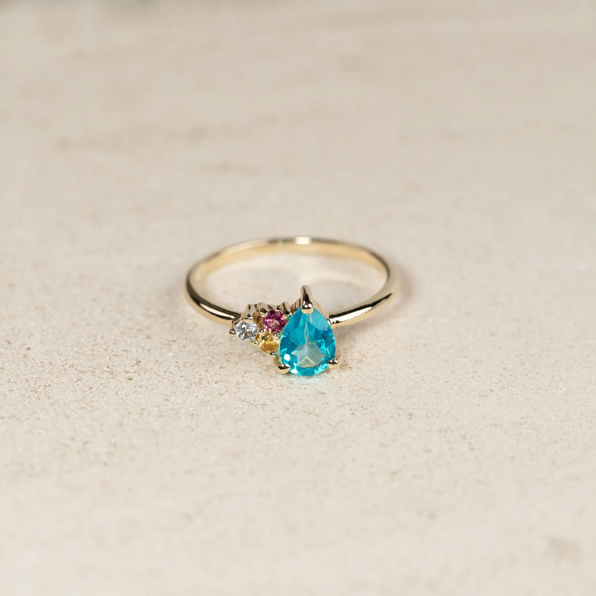 GYDA PARAIBA TOPAZ SOLID GOLD RING - Image 5