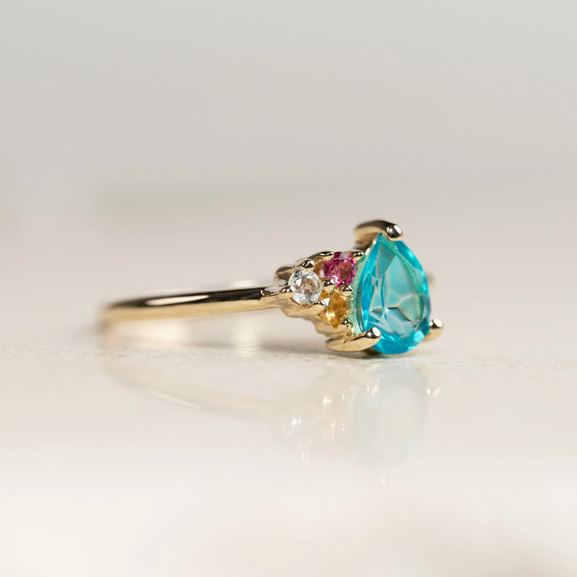 GYDA PARAIBA TOPAZ SOLID GOLD RING - Image 7