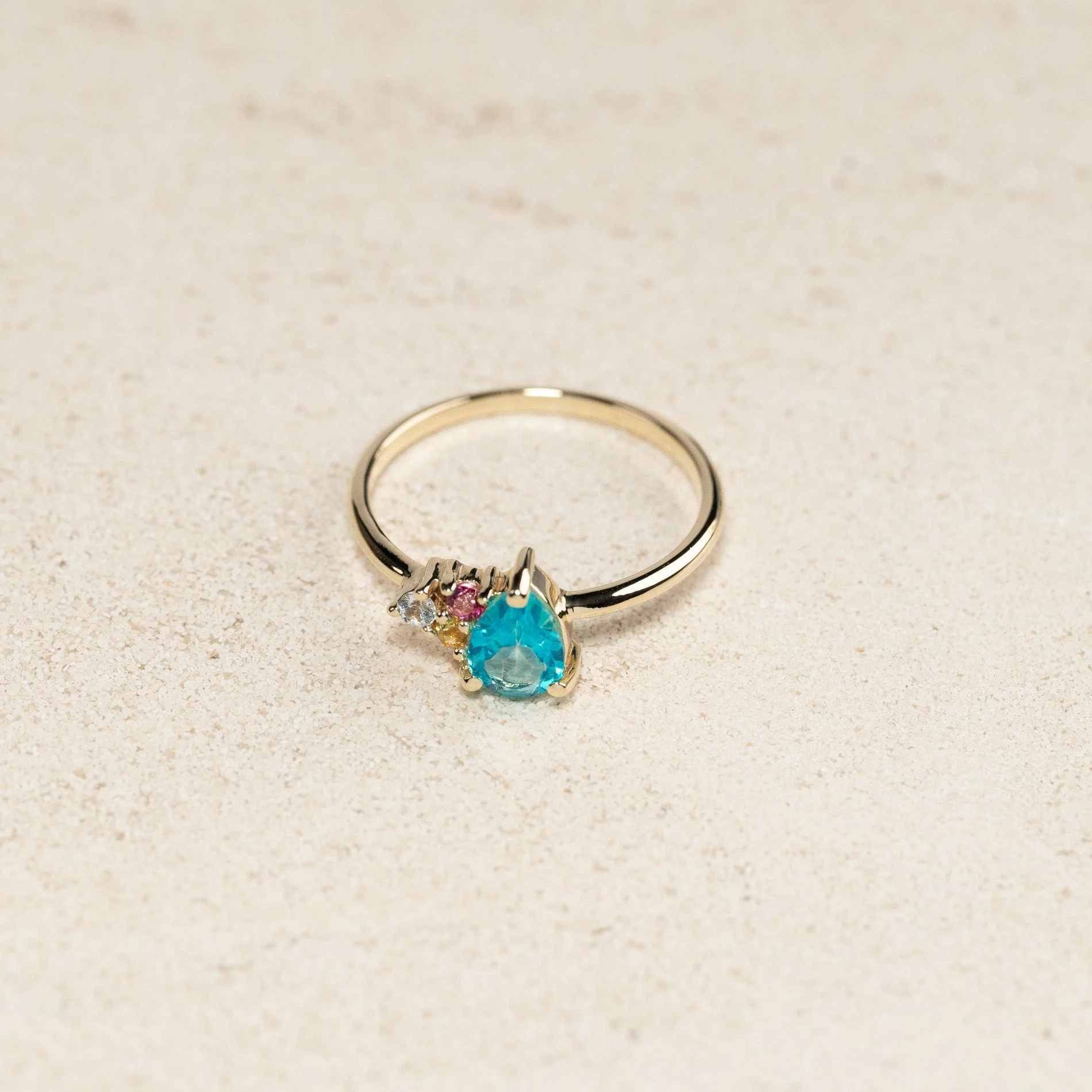GYDA PARAIBA TOPAZ SOLID GOLD RING - Image 8