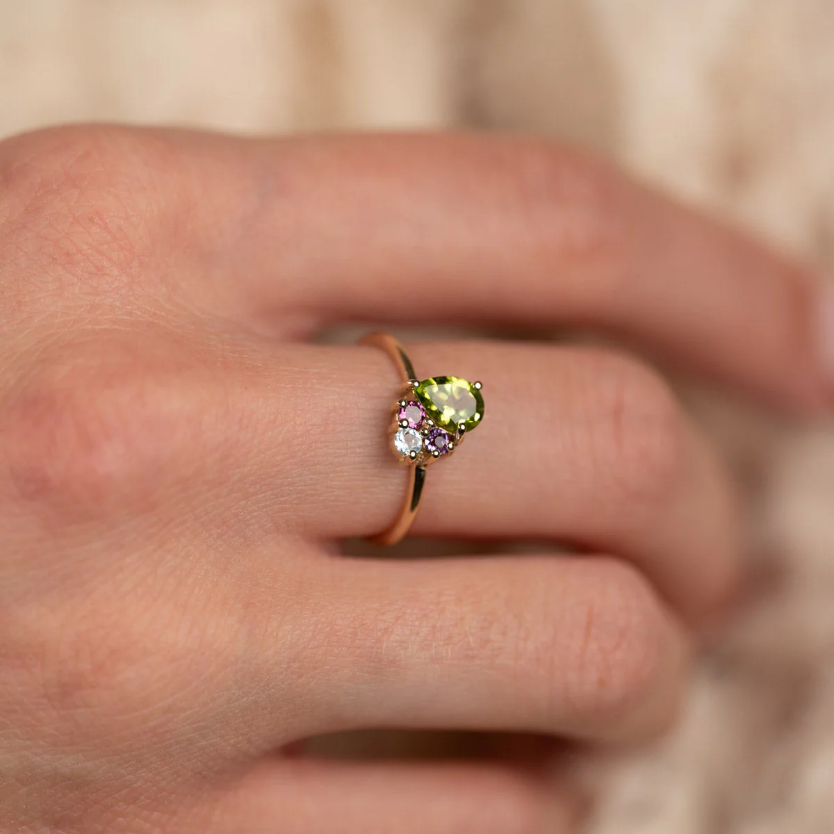 GYRITH GEM CLUSTER SOLID GOLD RING - Image 2