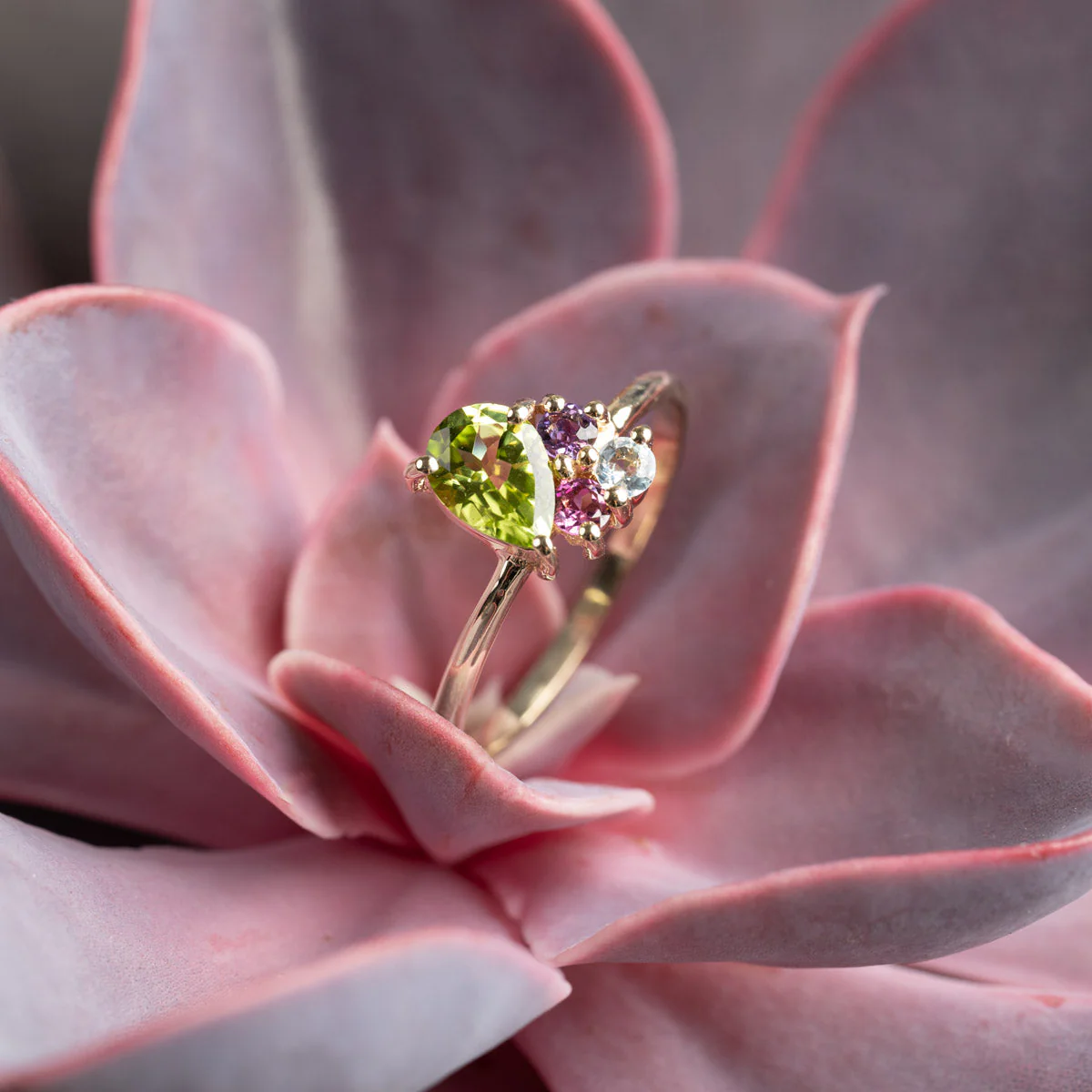 GYRITH GEM CLUSTER SOLID GOLD RING - Image 3