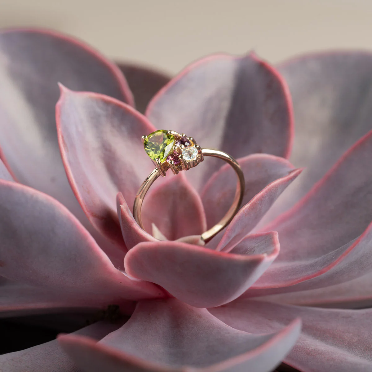GYRITH GEM CLUSTER SOLID GOLD RING - Image 4