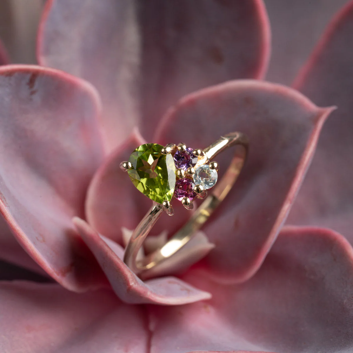 GYRITH GEM CLUSTER SOLID GOLD RING - Image 8