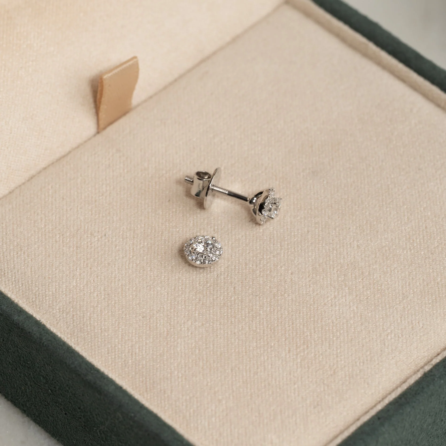 HALO LAB-DIAMOND STUD EARRING - 0.33ct - WG - Image 4