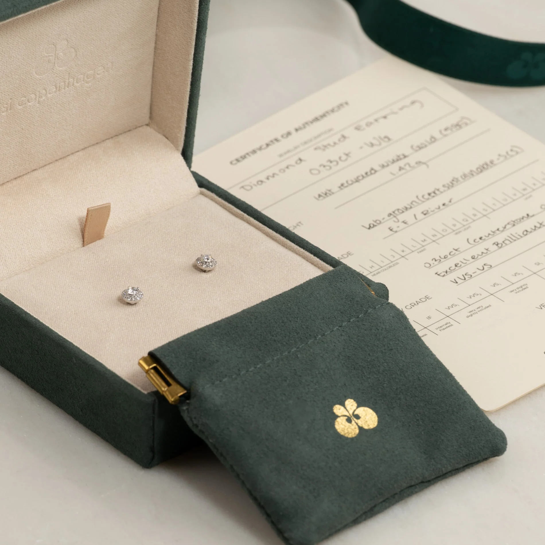 HALO LAB-DIAMOND STUD EARRING - 0.33ct - WG - Image 6