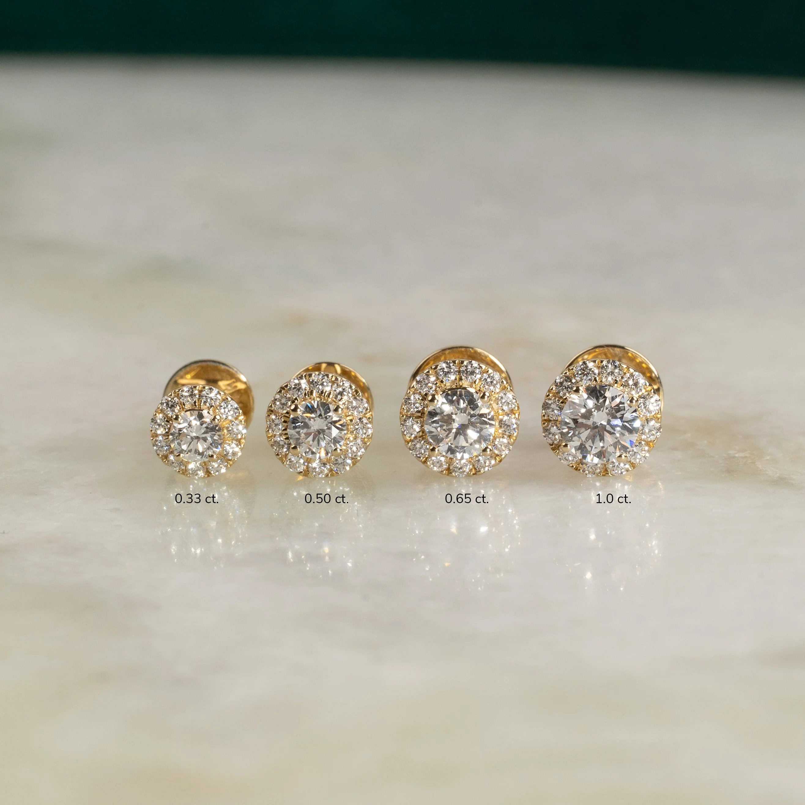 HALO LAB-DIAMOND STUD EARRING - 0.33ct - YG - Image 10