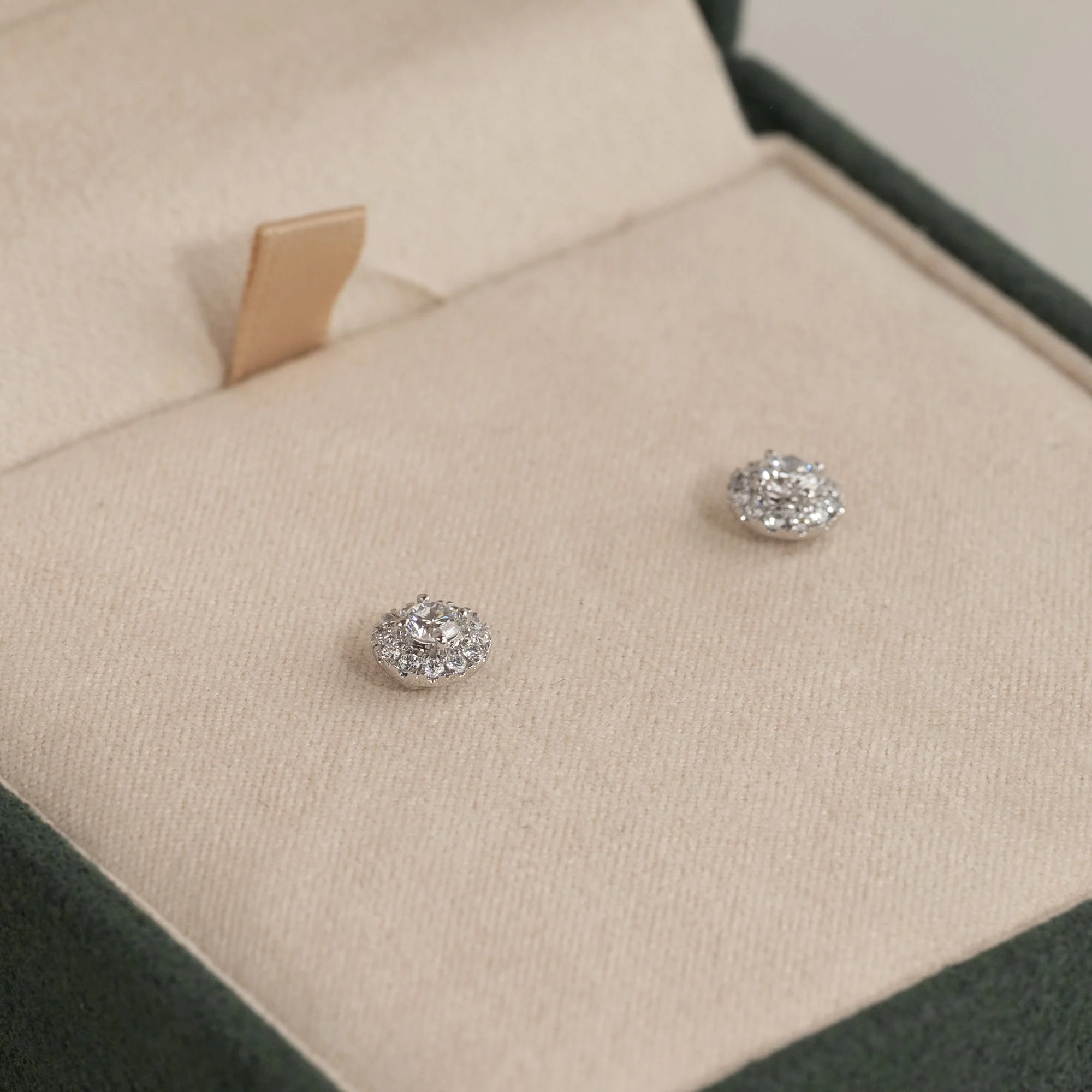HALO LAB-DIAMOND STUD EARRING - 0.5ct - WG - Image 3