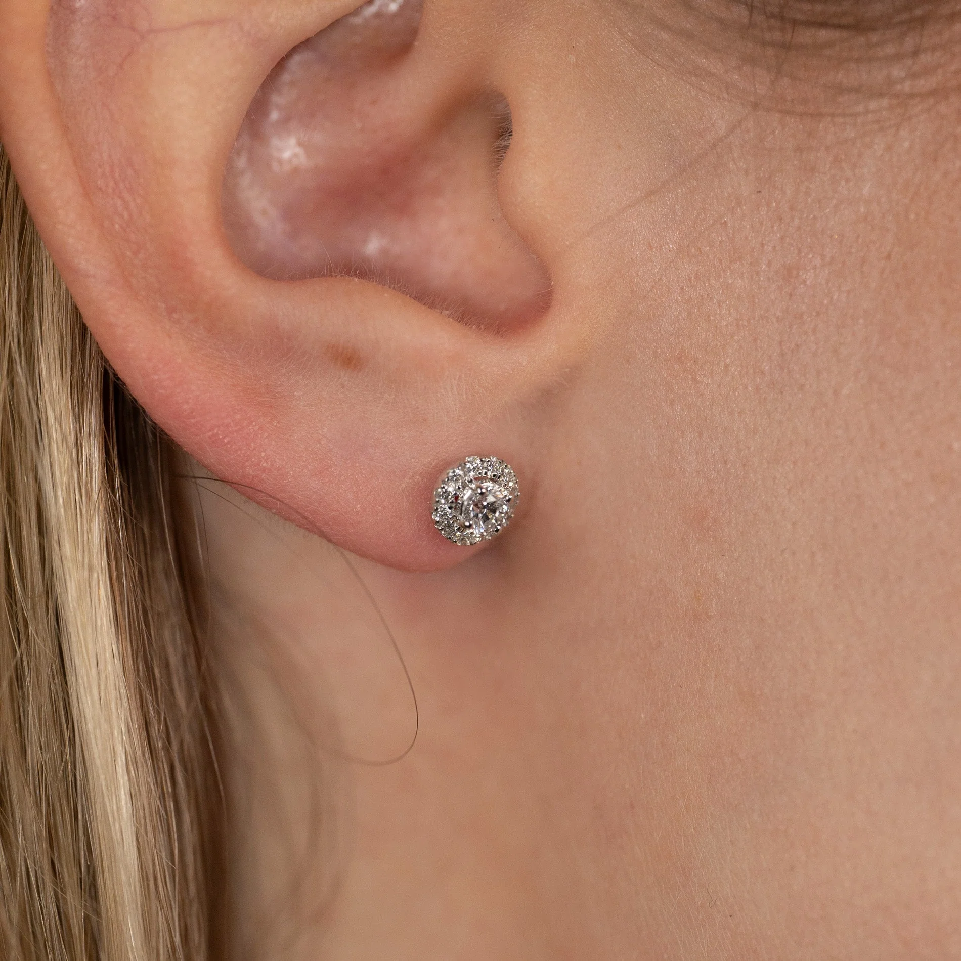 HALO LAB-DIAMOND STUD EARRING - 0.5ct - WG - Image 6