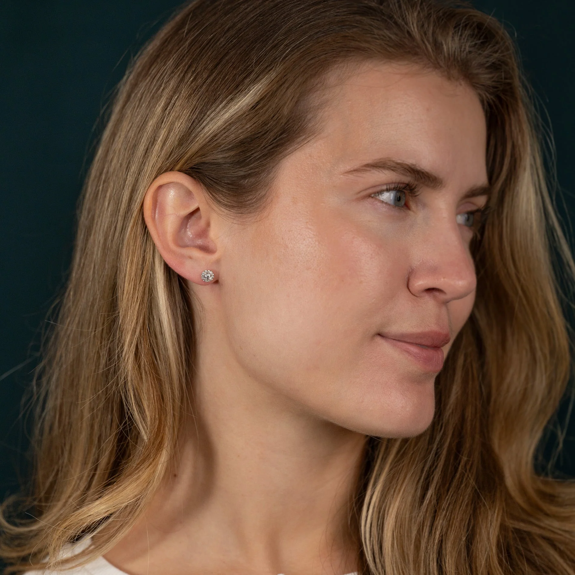 HALO LAB-DIAMOND STUD EARRING - 0.5ct - WG - Image 9