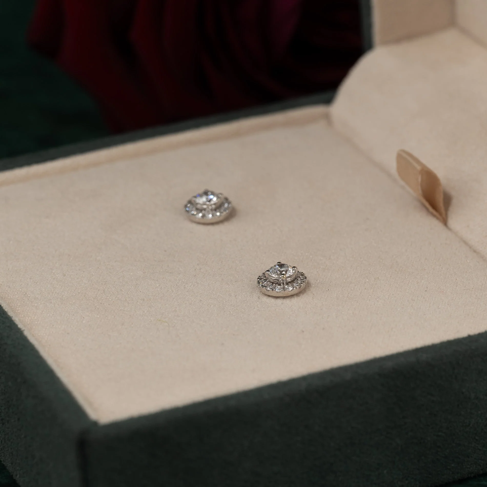 HALO LAB-DIAMOND STUD EARRING - 0.65ct - WG - Image 4