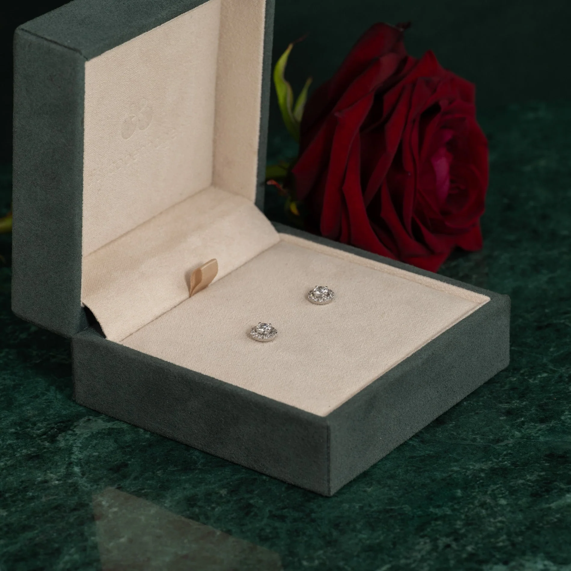 HALO LAB-DIAMOND STUD EARRING - 0.65ct - WG - Image 6