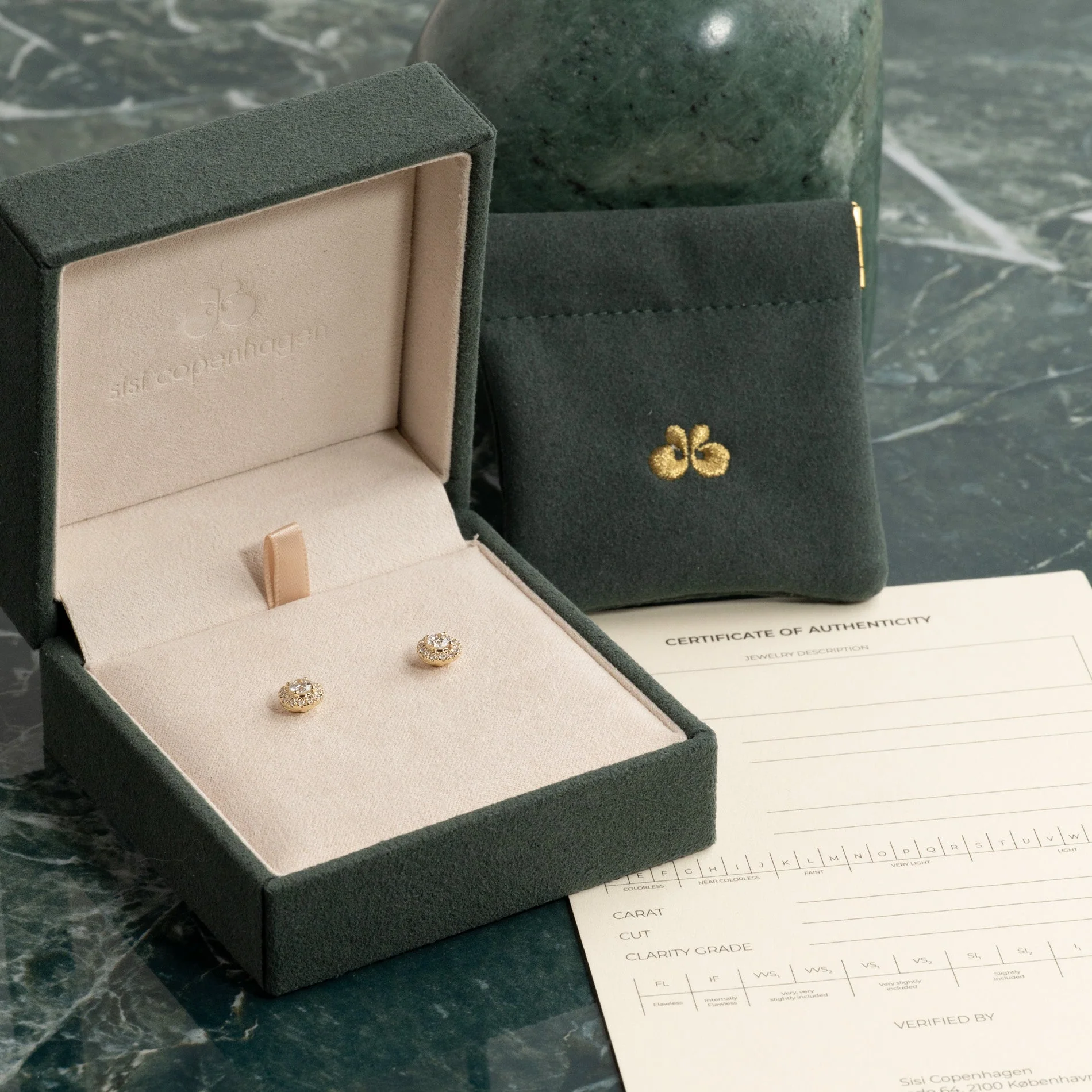 HALO LAB-DIAMOND STUD EARRING - 0.65ct - YG - Image 5
