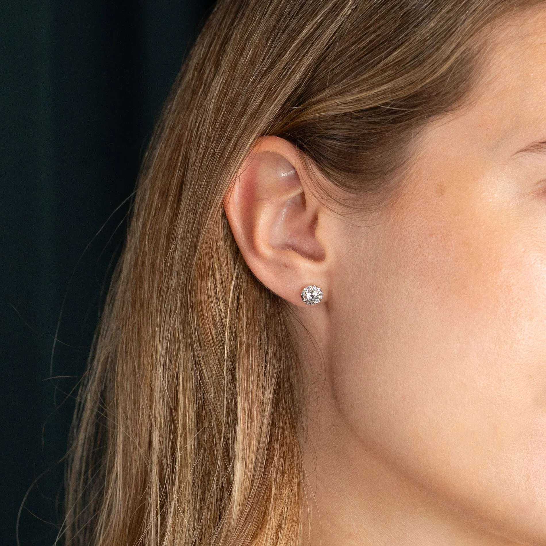 HALO LAB-DIAMOND STUD EARRING - 1.0ct - WG - Image 6