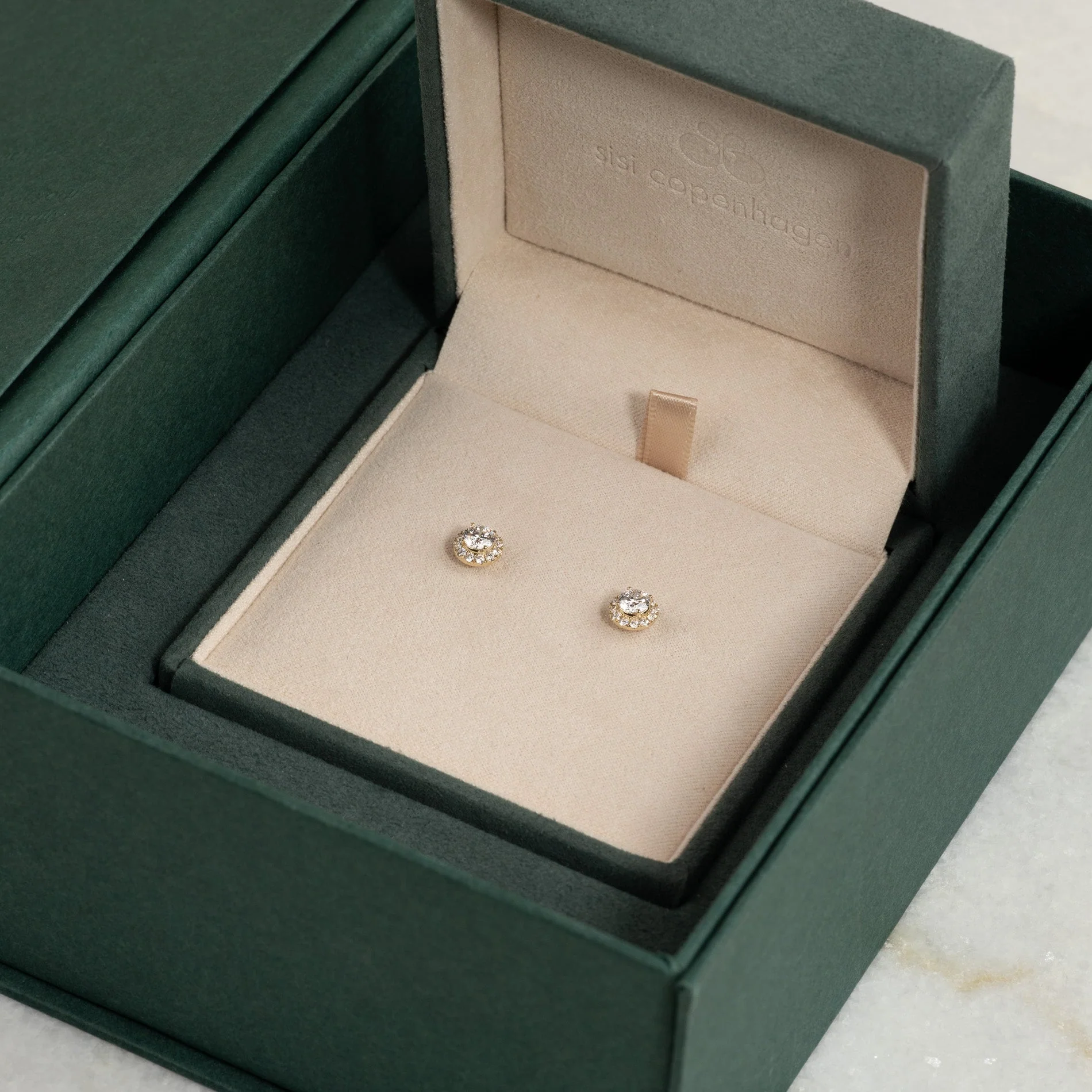 HALO LAB-DIAMOND STUD EARRING - 1.0ct - YG - Image 10