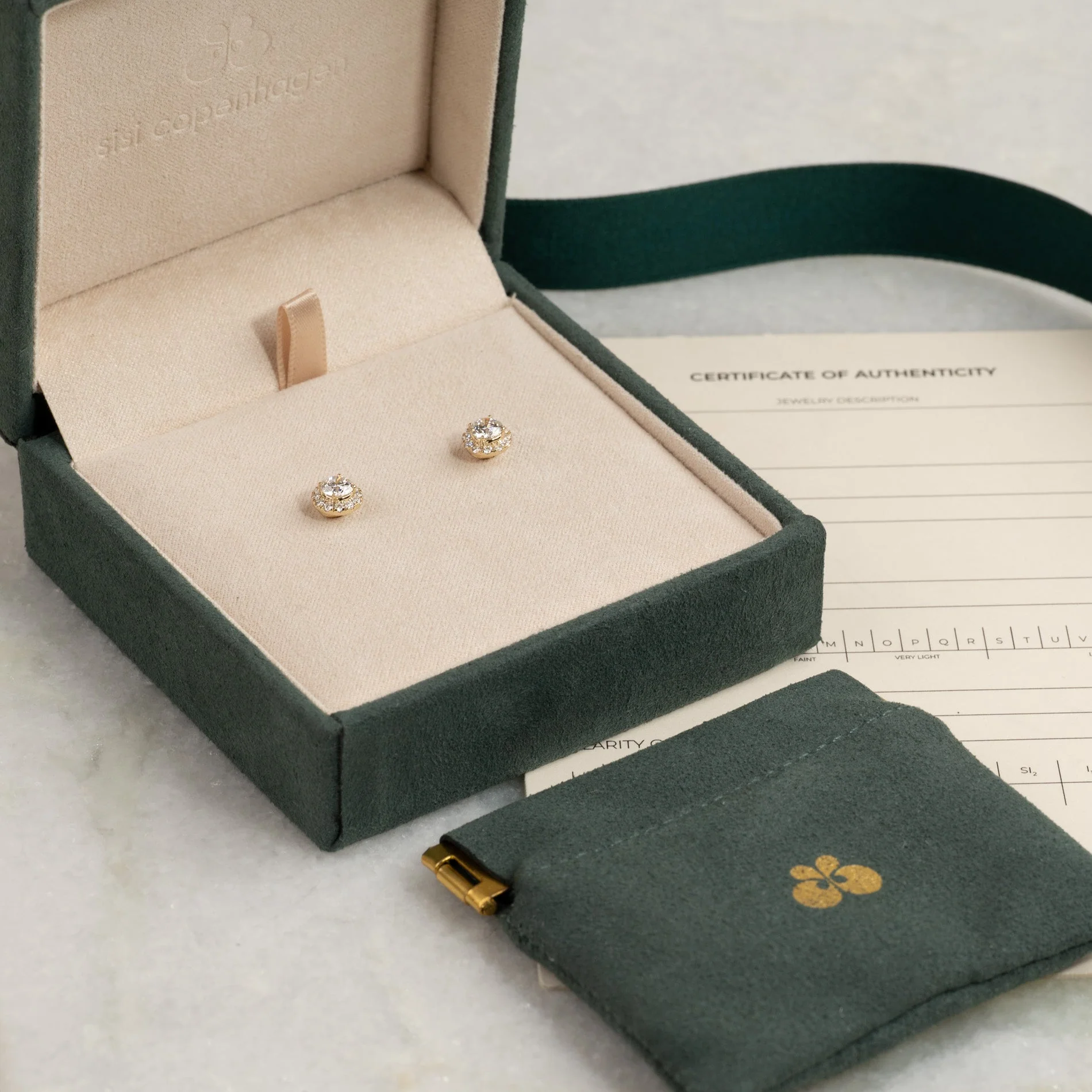 HALO LAB-DIAMOND STUD EARRING - 1.0ct - YG - Image 6