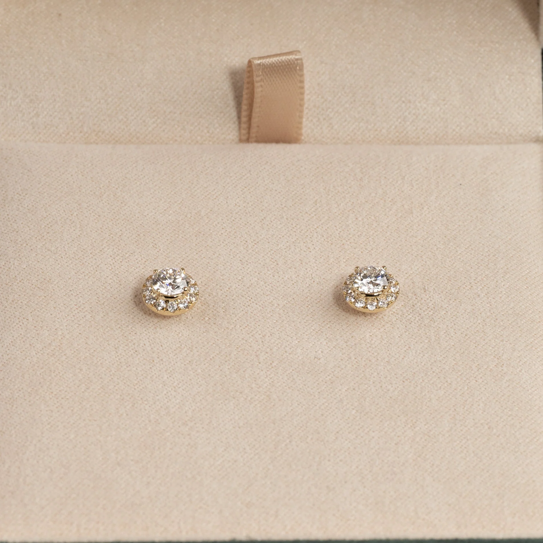 HALO LAB-DIAMOND STUD EARRING - 1.0ct - YG - Image 7
