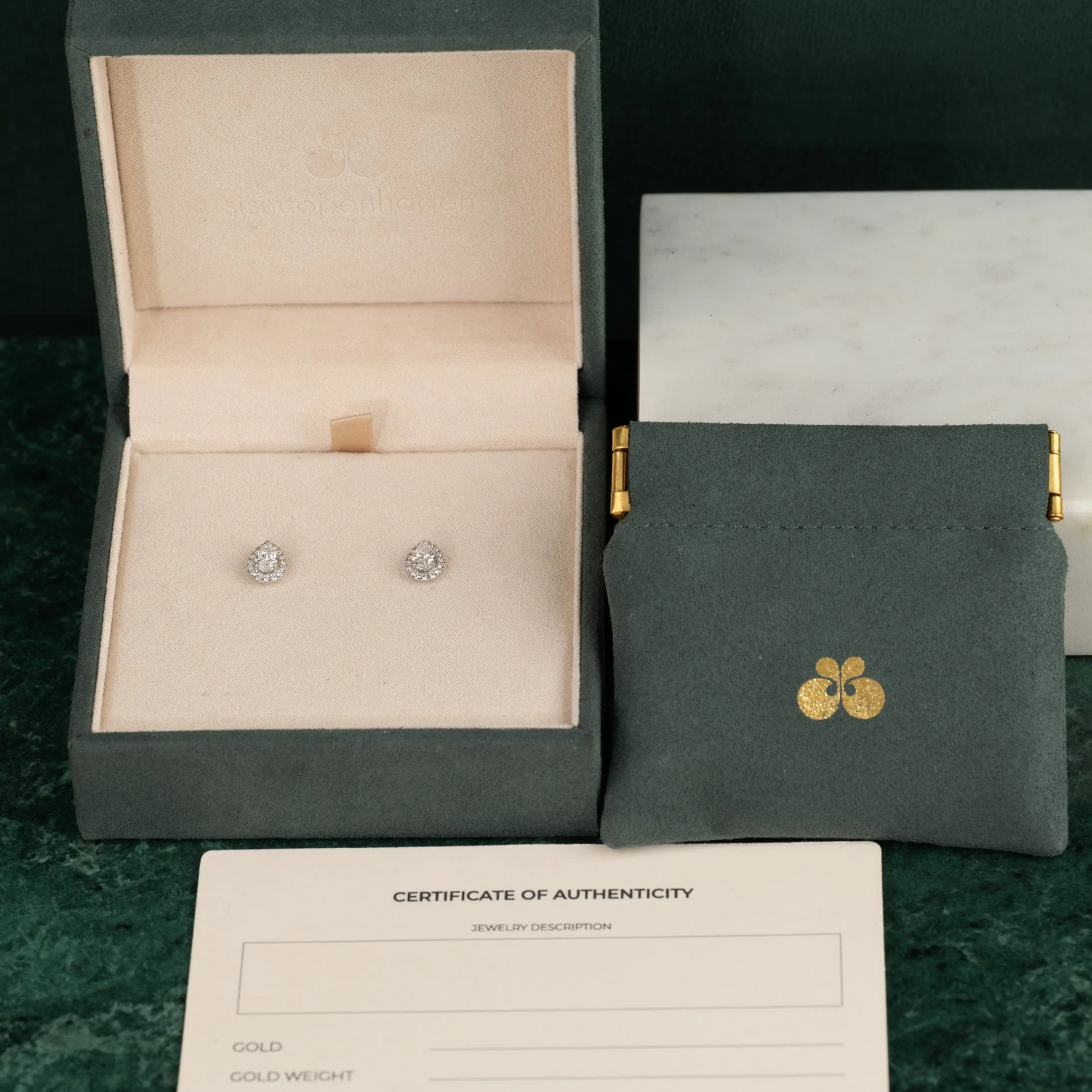 HALO PEAR LAB-DIAMOND STUD EARRING - 0.7ct - WG - Image 10