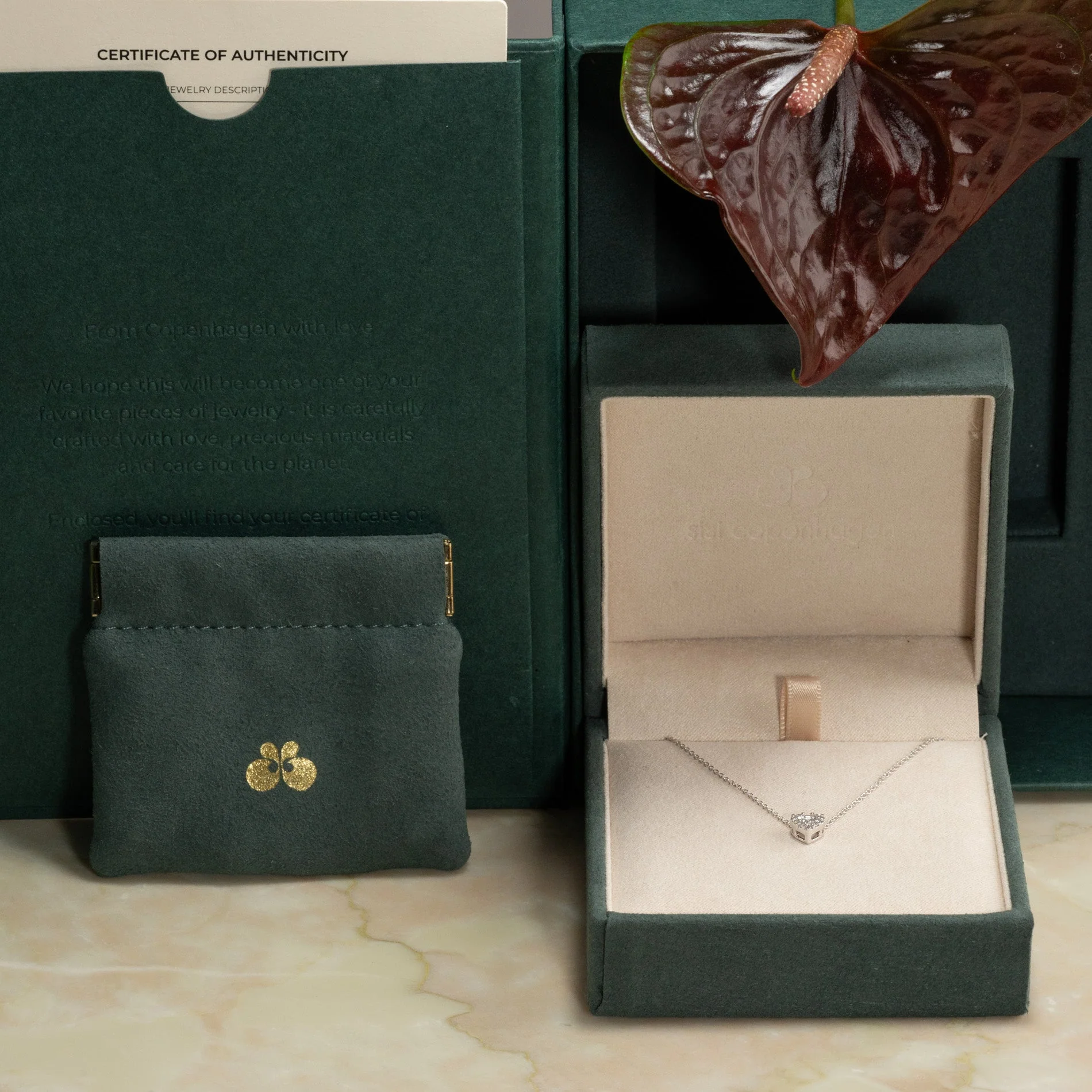 HEART PAVE LAB-DIAMOND PENDANT - 0.17ct - WG - Image 13