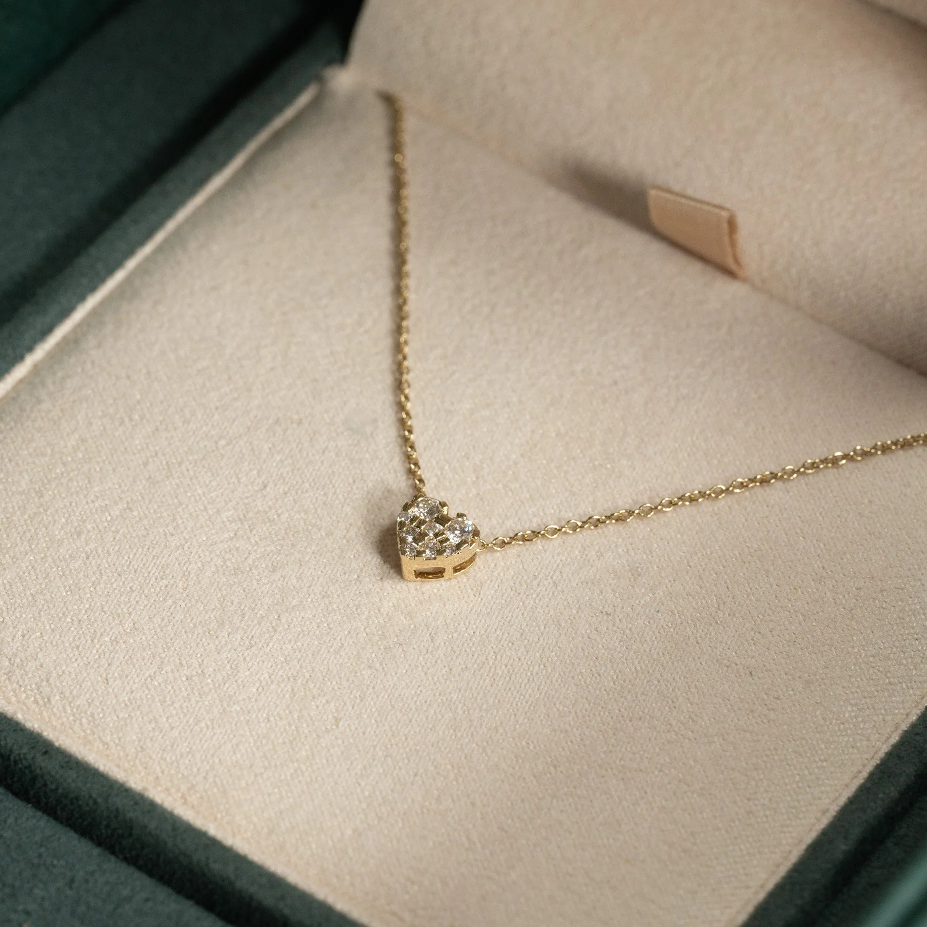 HEART PAVE LAB-DIAMOND PENDANT - 0.17ct - YG - Image 3