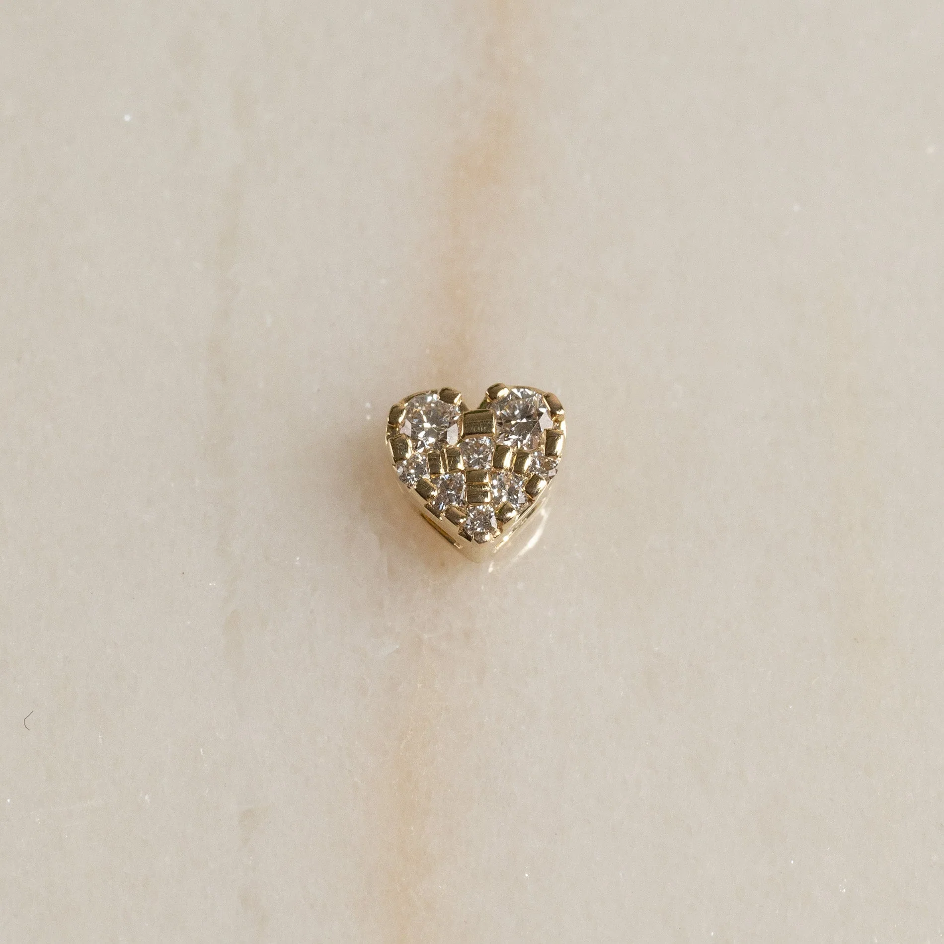HEART PAVE LAB-DIAMOND PENDANT - 0.17ct - YG - Image 4