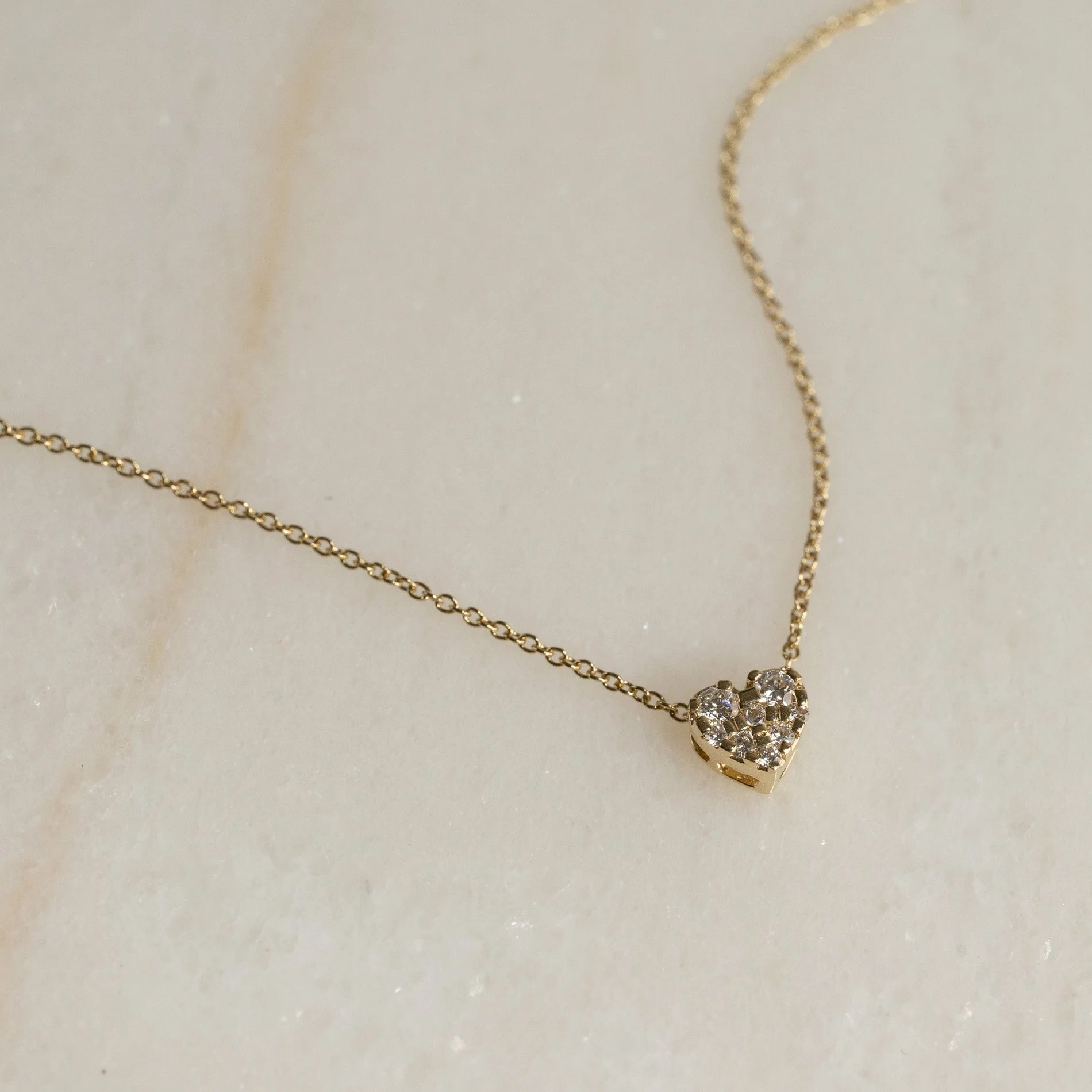 HEART PAVE LAB-DIAMOND PENDANT - 0.17ct - YG - Image 6