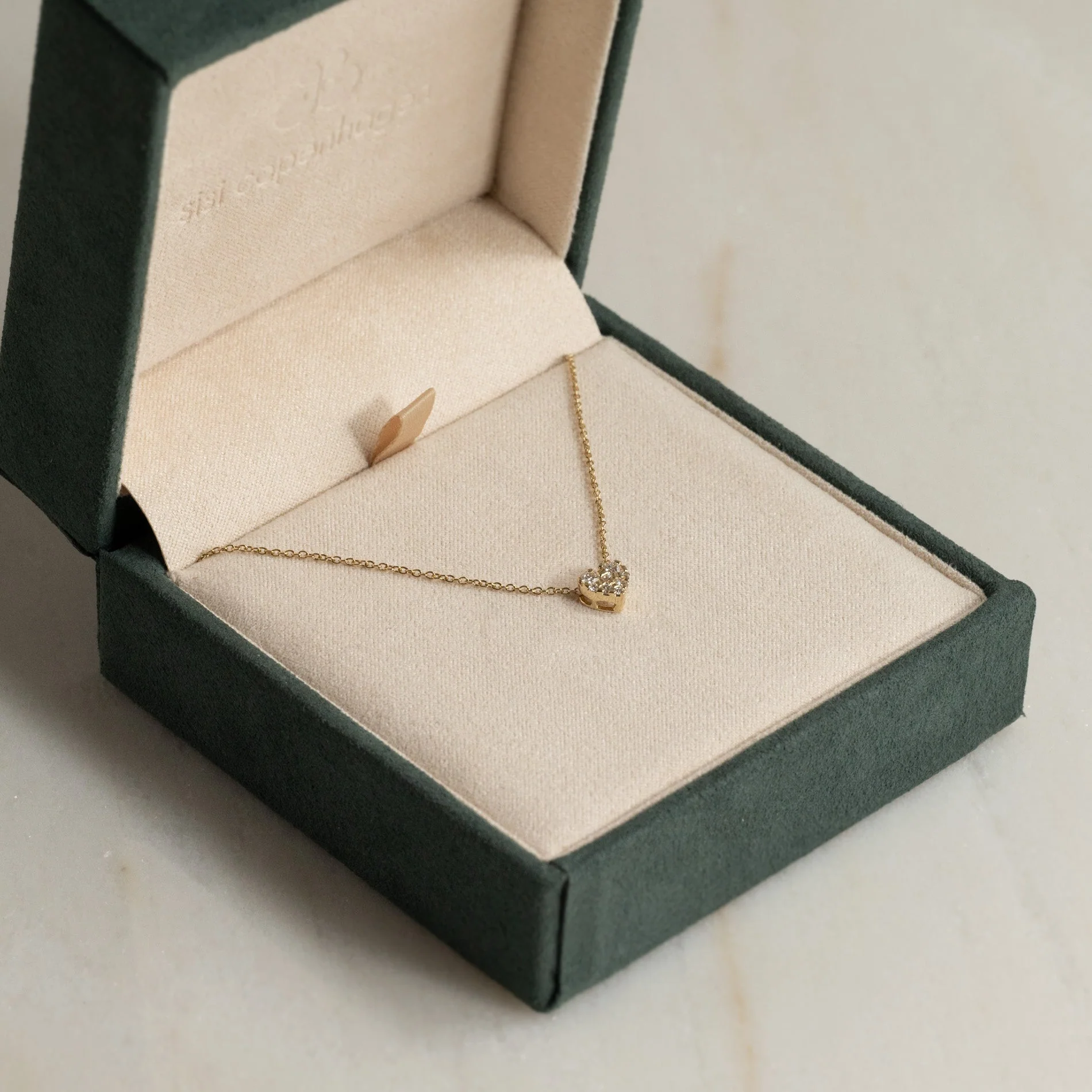 HEART PAVE LAB-DIAMOND PENDANT - 0.17ct - YG - Image 9