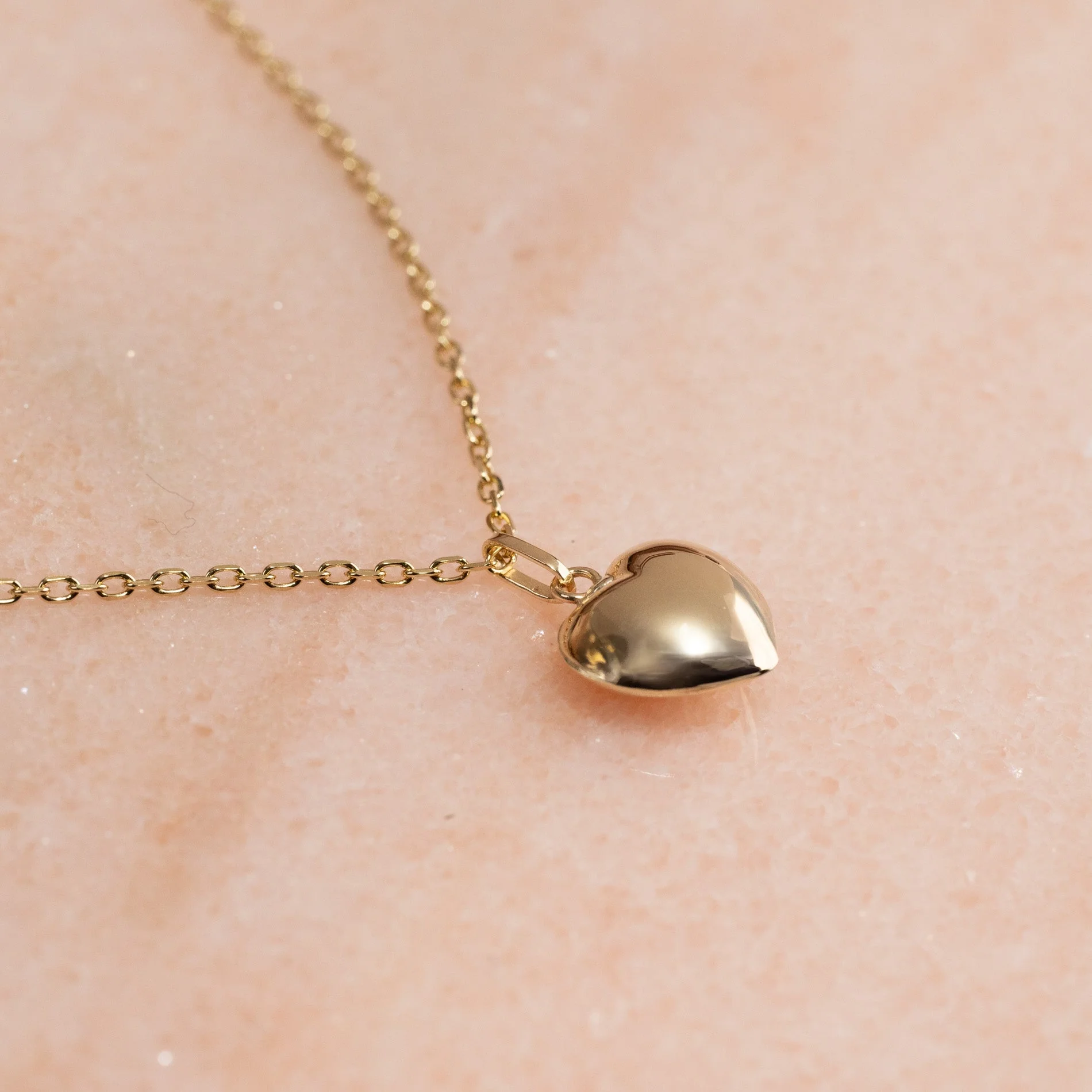 HEART SOLID GOLD PENDANT - 10mm - Image 3