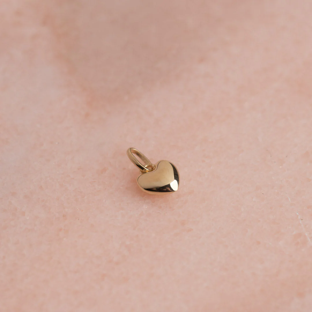 HEART SOLID GOLD PENDANT - 7mm - Image 4