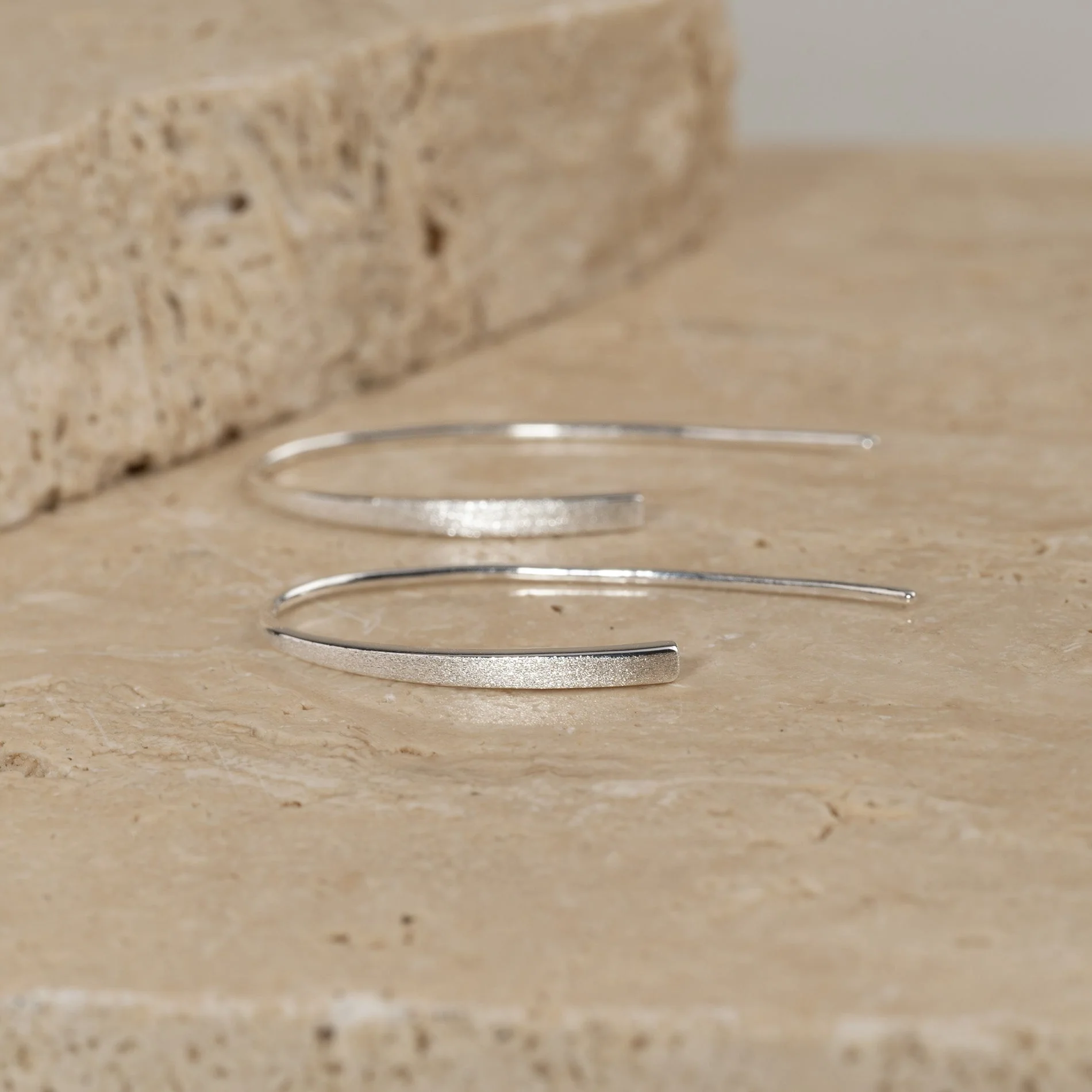 HEDVA SILVER CREOL EARRING - Image 2