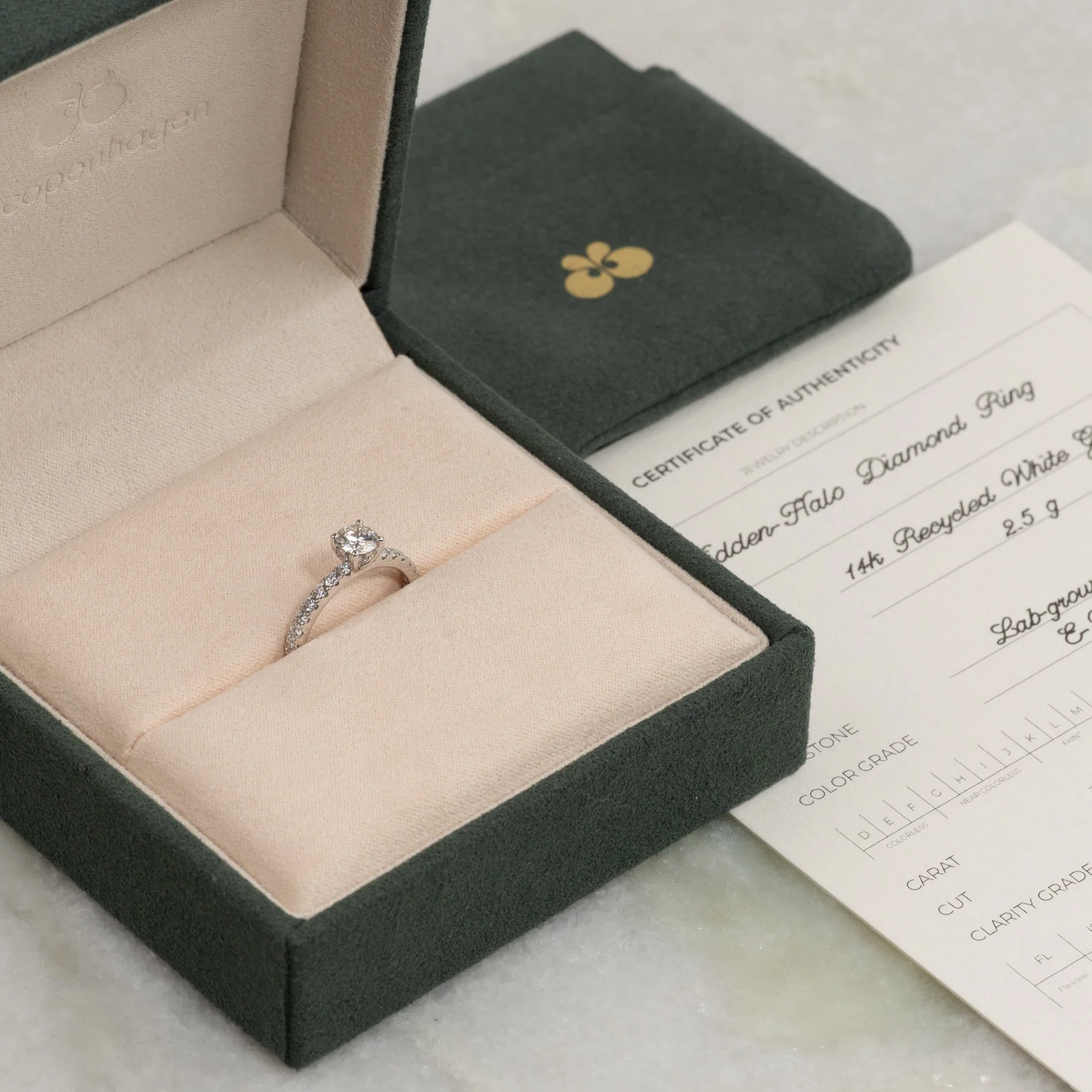 HIDDEN-HALO ALLIANCE LAB-DIAMOND RING - 0.8ct - WG - Image 7