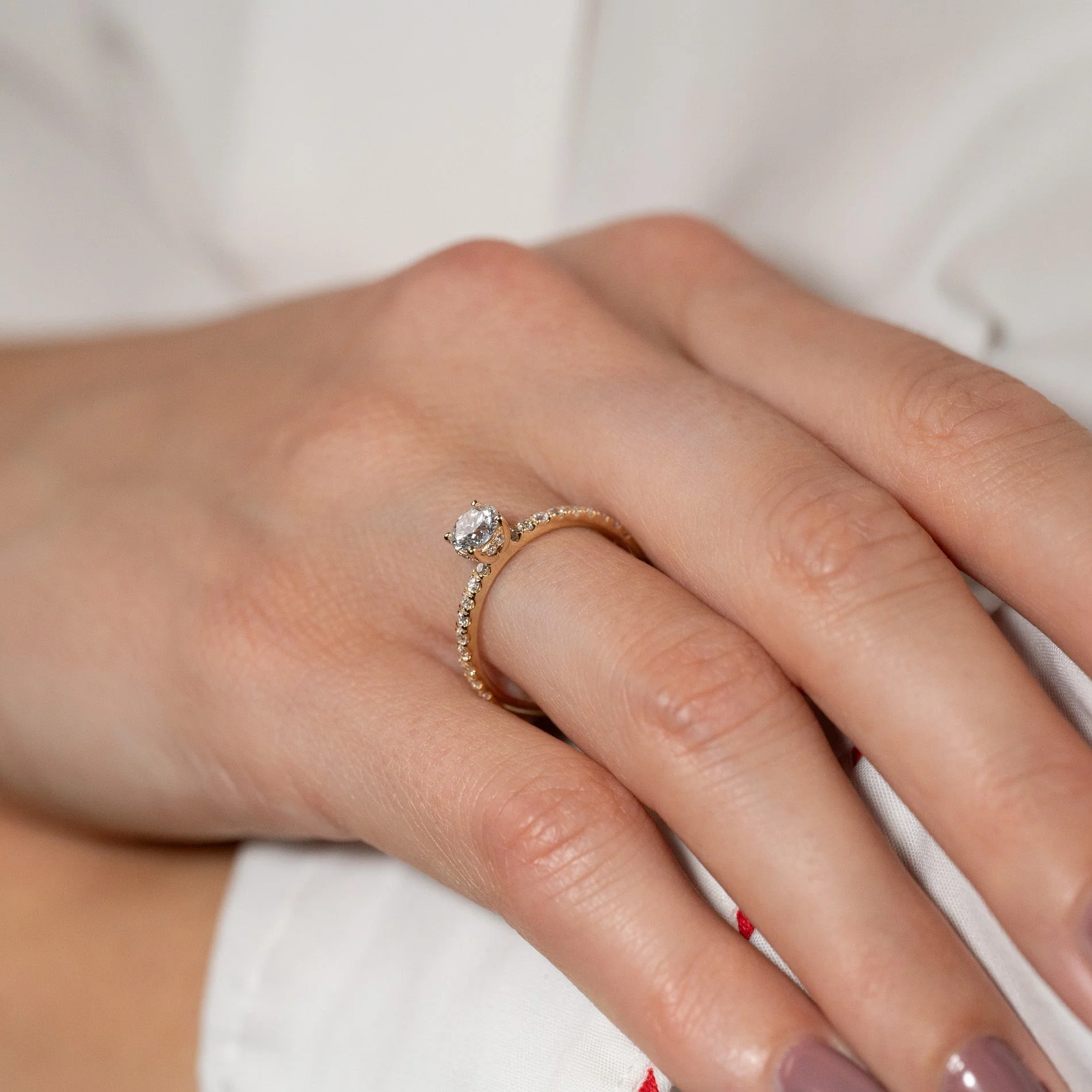 HIDDEN-HALO ALLIANCE LAB-DIAMOND RING - 0.8ct - YG - Image 4