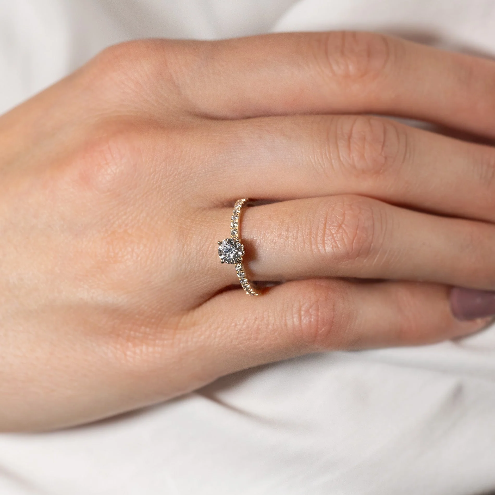 HIDDEN-HALO ALLIANCE LAB-DIAMOND RING - 0.8ct - YG - Image 9