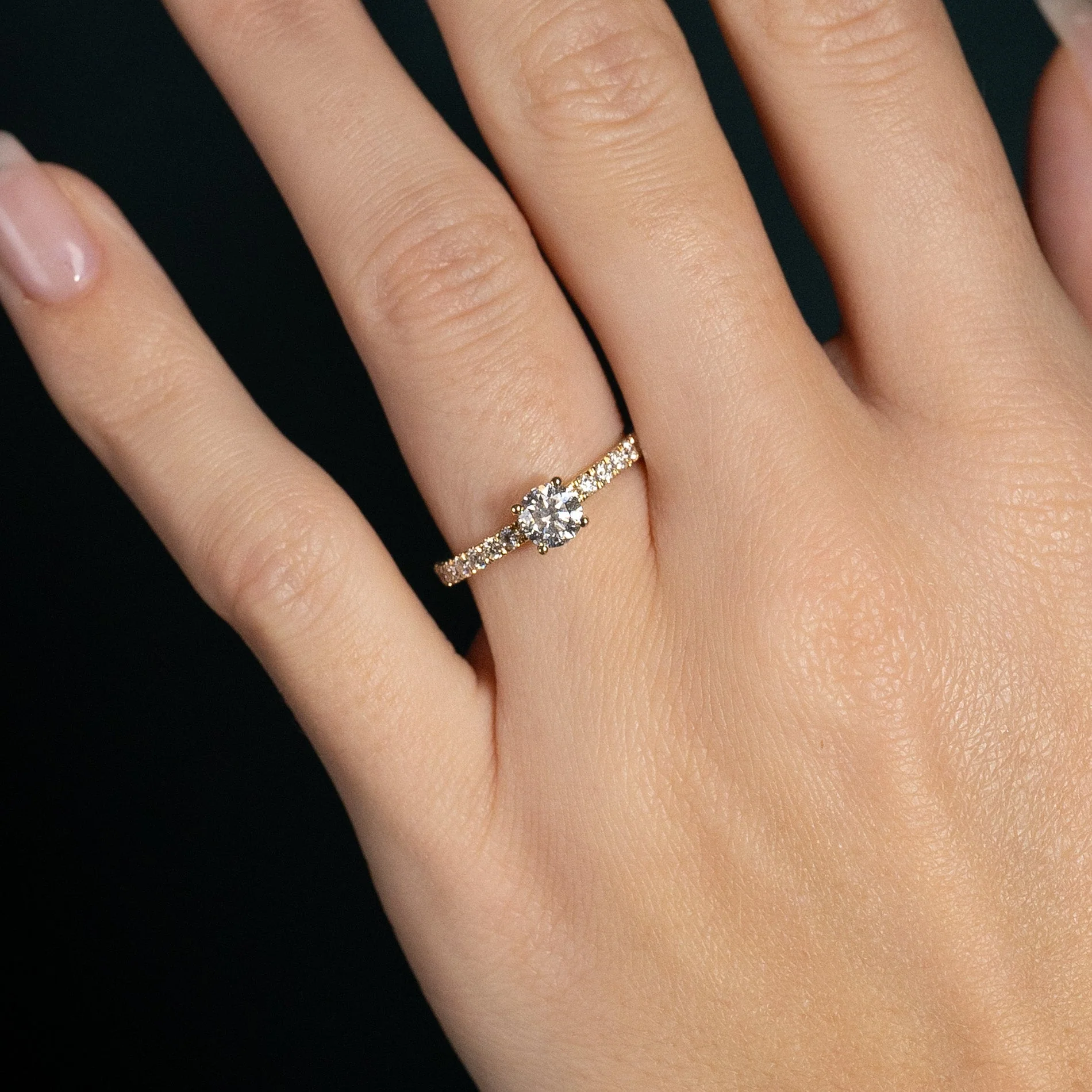 HIDDEN-HALO ALLIANCE LAB-DIAMOND RING - 1.0ct - YG - Image 3