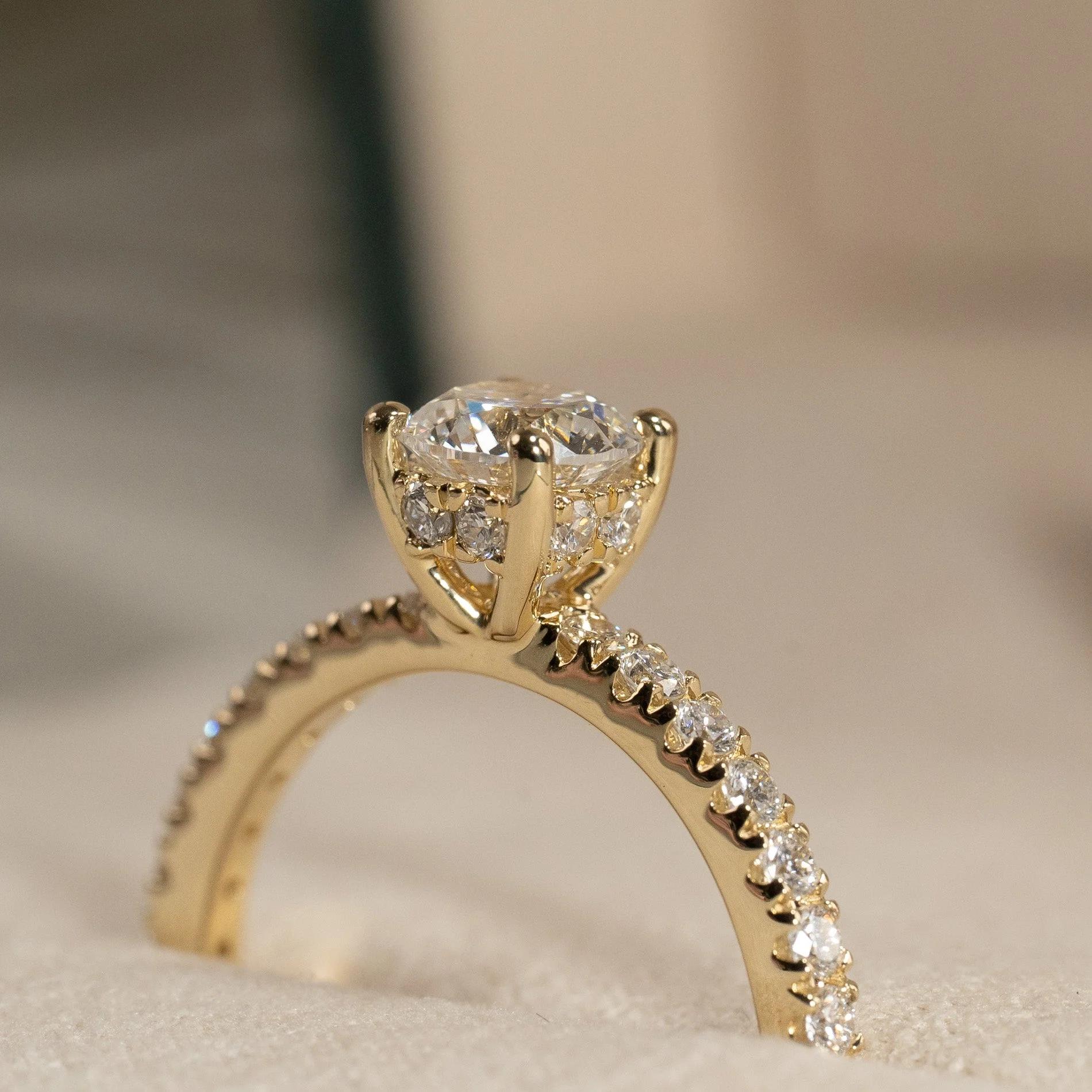 HIDDEN-HALO ALLIANCE LAB-DIAMOND RING - 1.25ct - YG - Image 7