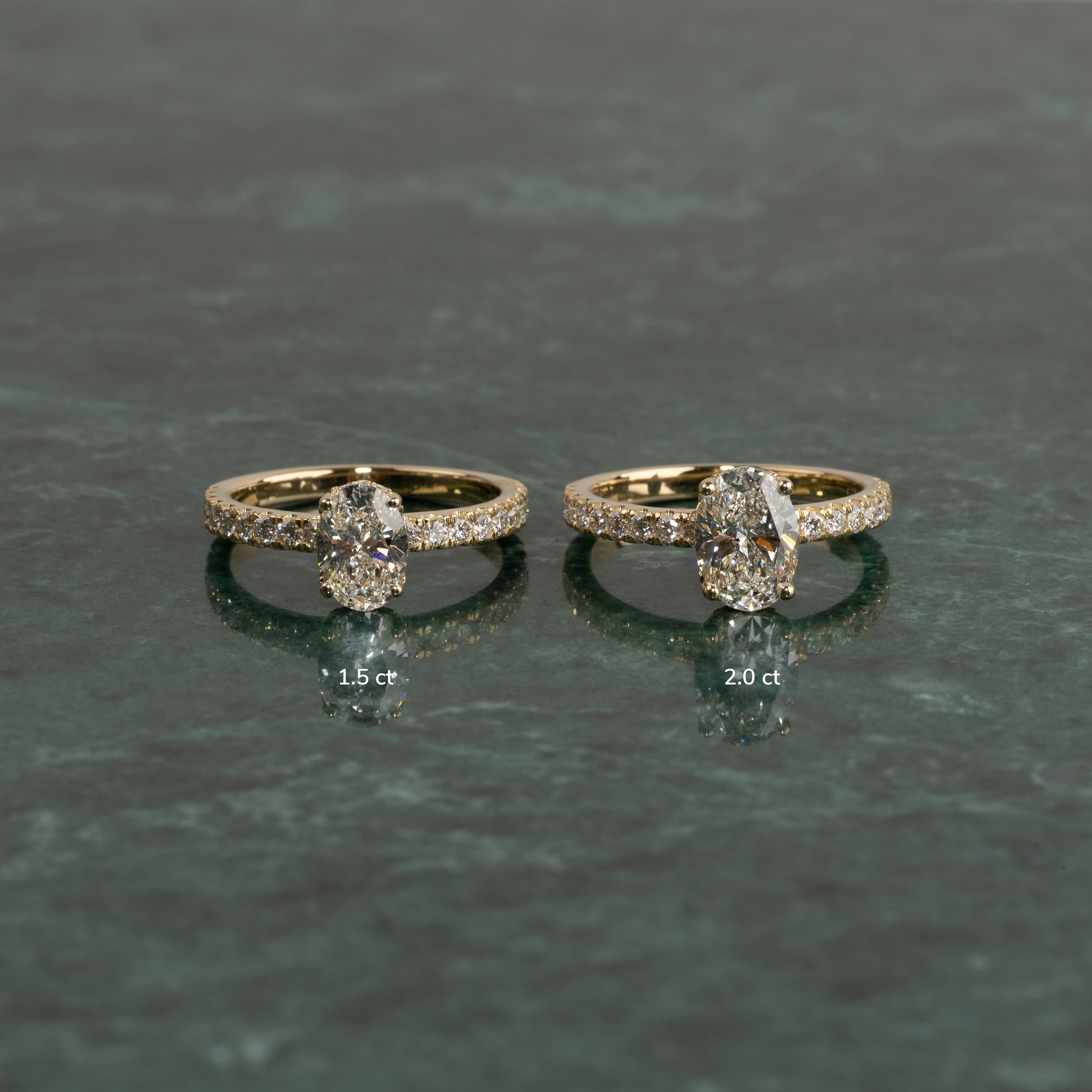HIDDEN HALO OVAL-CUT ALLIANCE LAB-DIAMOND RING - 1.5ct - YG - Image 7