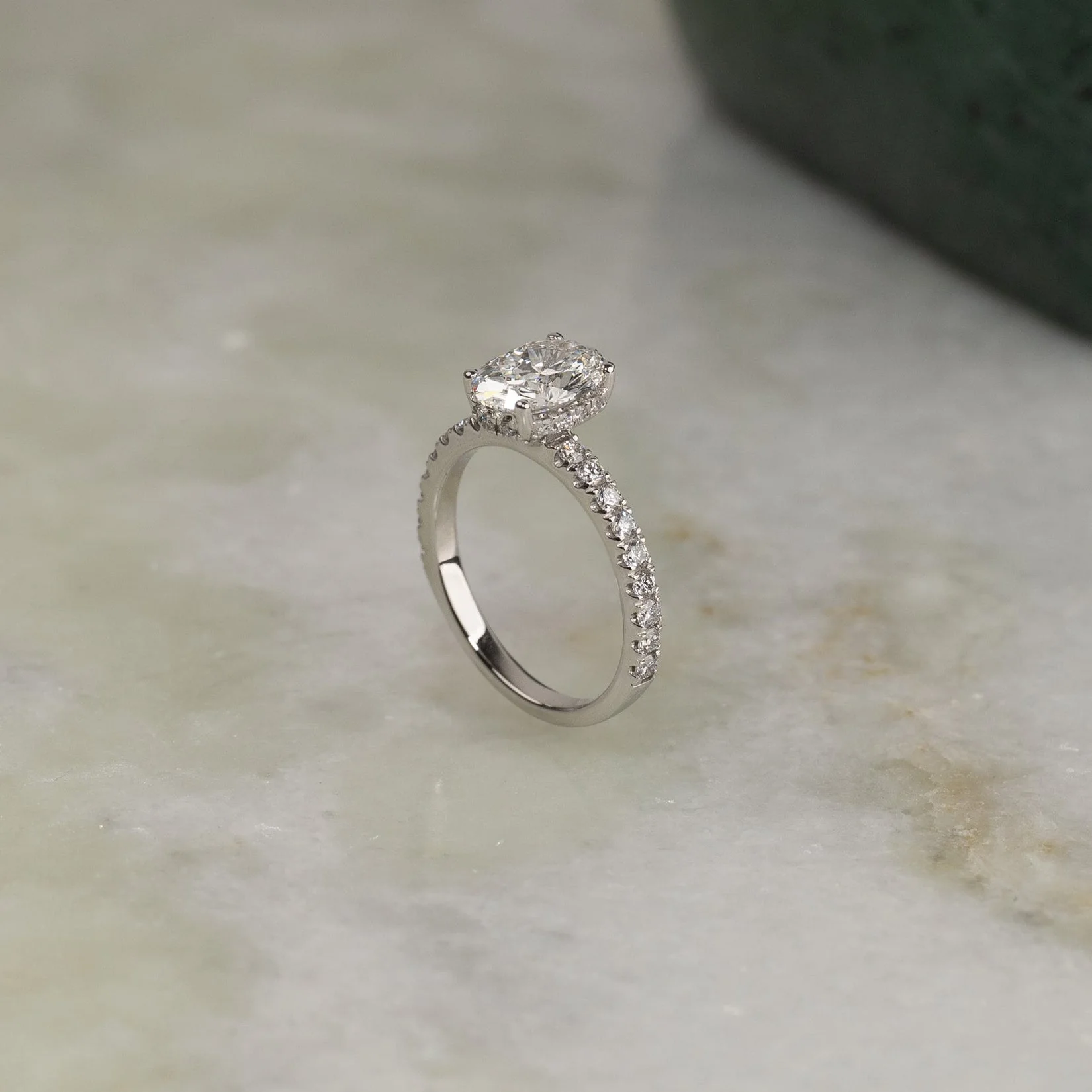 HIDDEN HALO OVAL-CUT ALLIANCE DIAMOND RING - Image 3