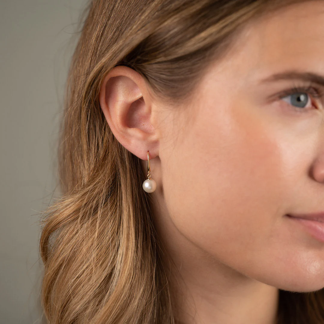 HILDA PEARL SOLID GOLD EARRING - Image 3