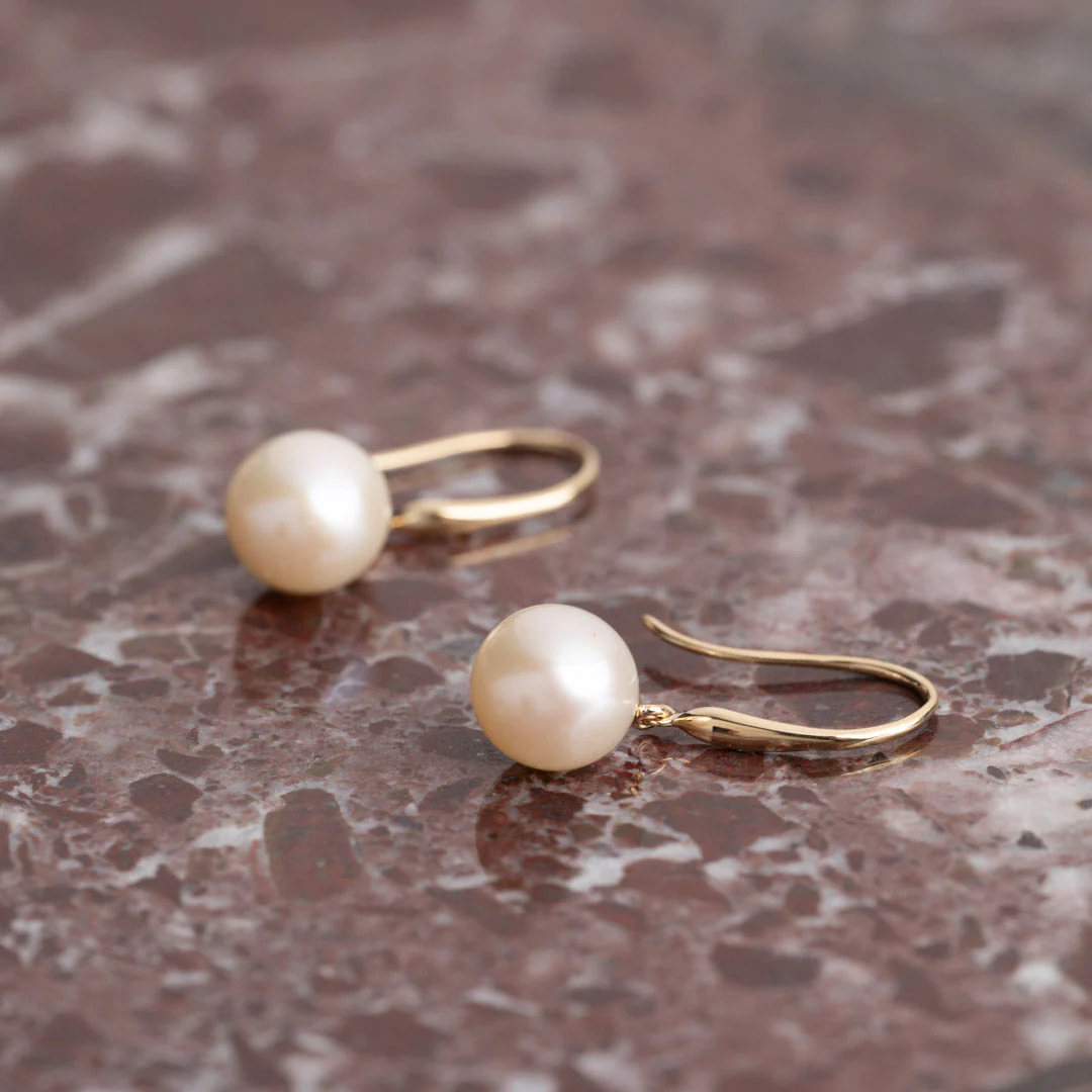 HILDA PEARL SOLID GOLD EARRING - Image 4