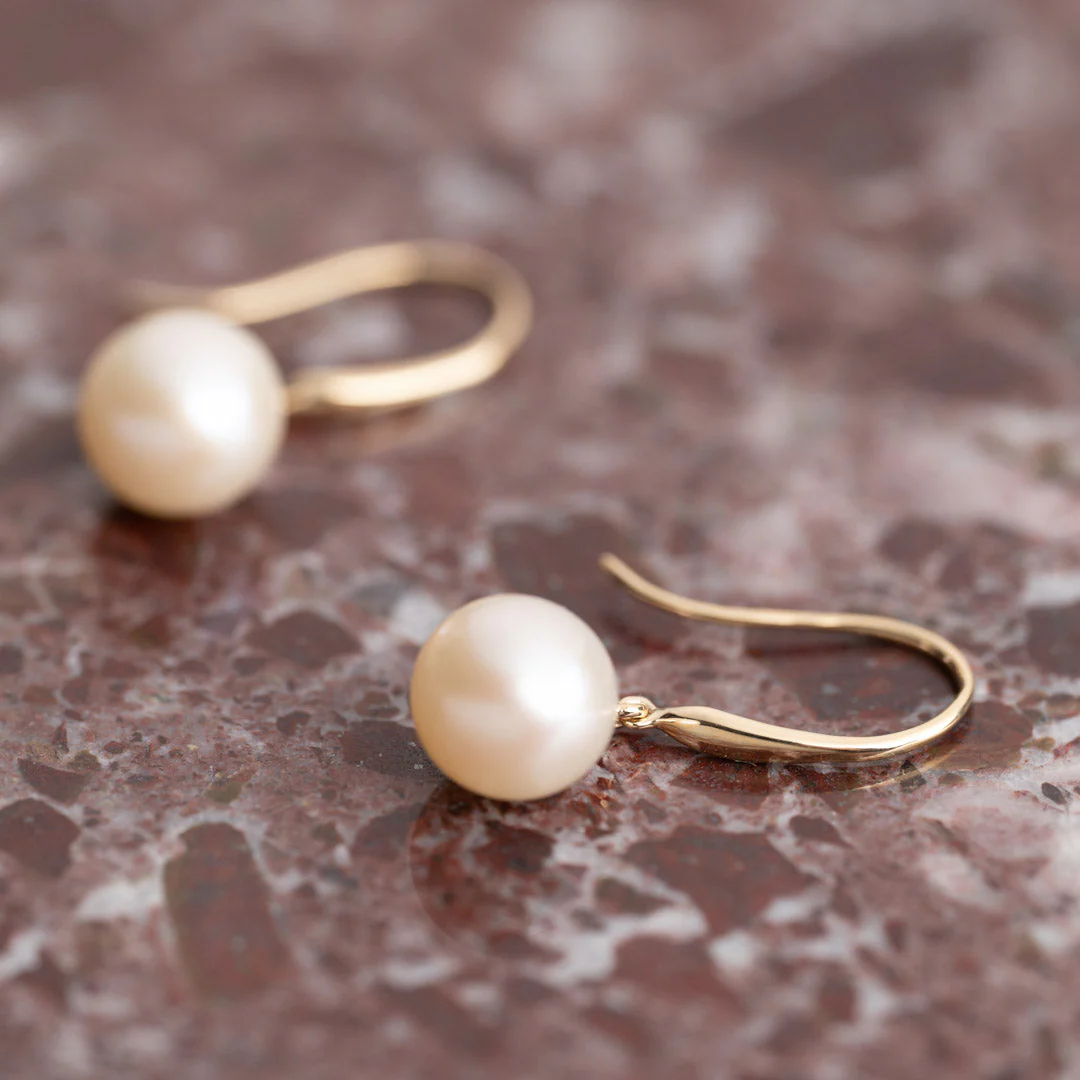 HILDA PEARL SOLID GOLD EARRING - Image 6