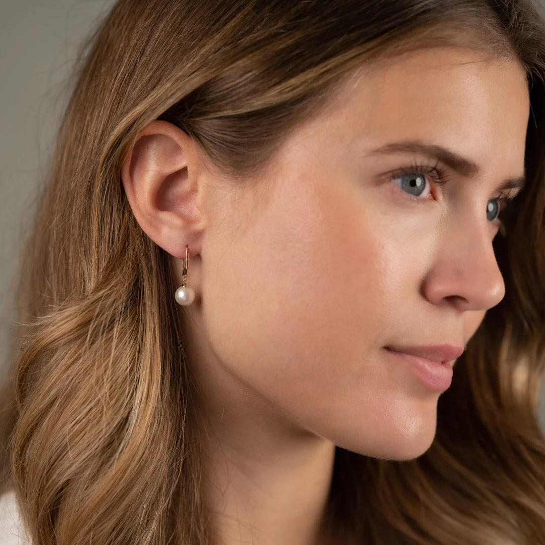 HILDA PEARL SOLID GOLD EARRING - Image 7