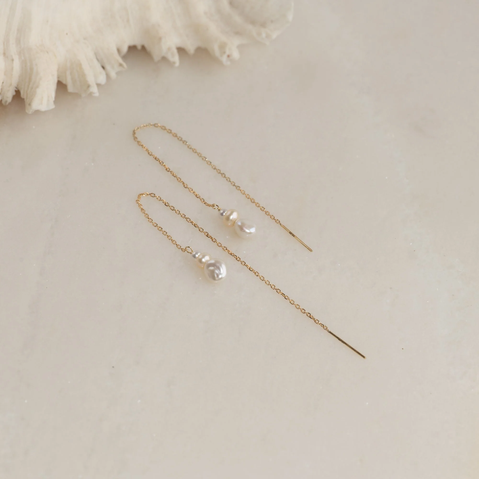 INKA PEARL SOLID GOLD DROP EARRING