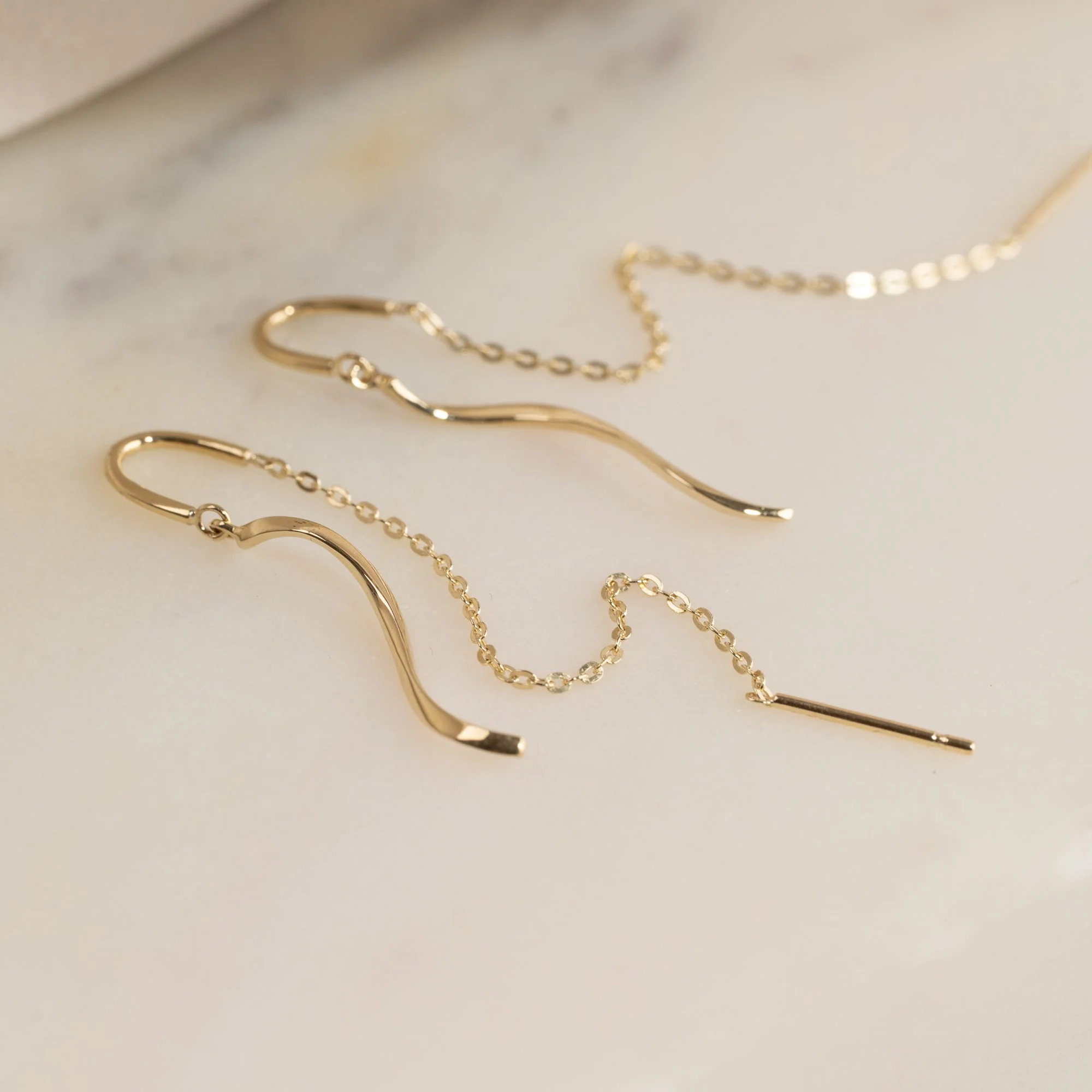 IRMA SOLID GOLD DROP EARRING - Image 3