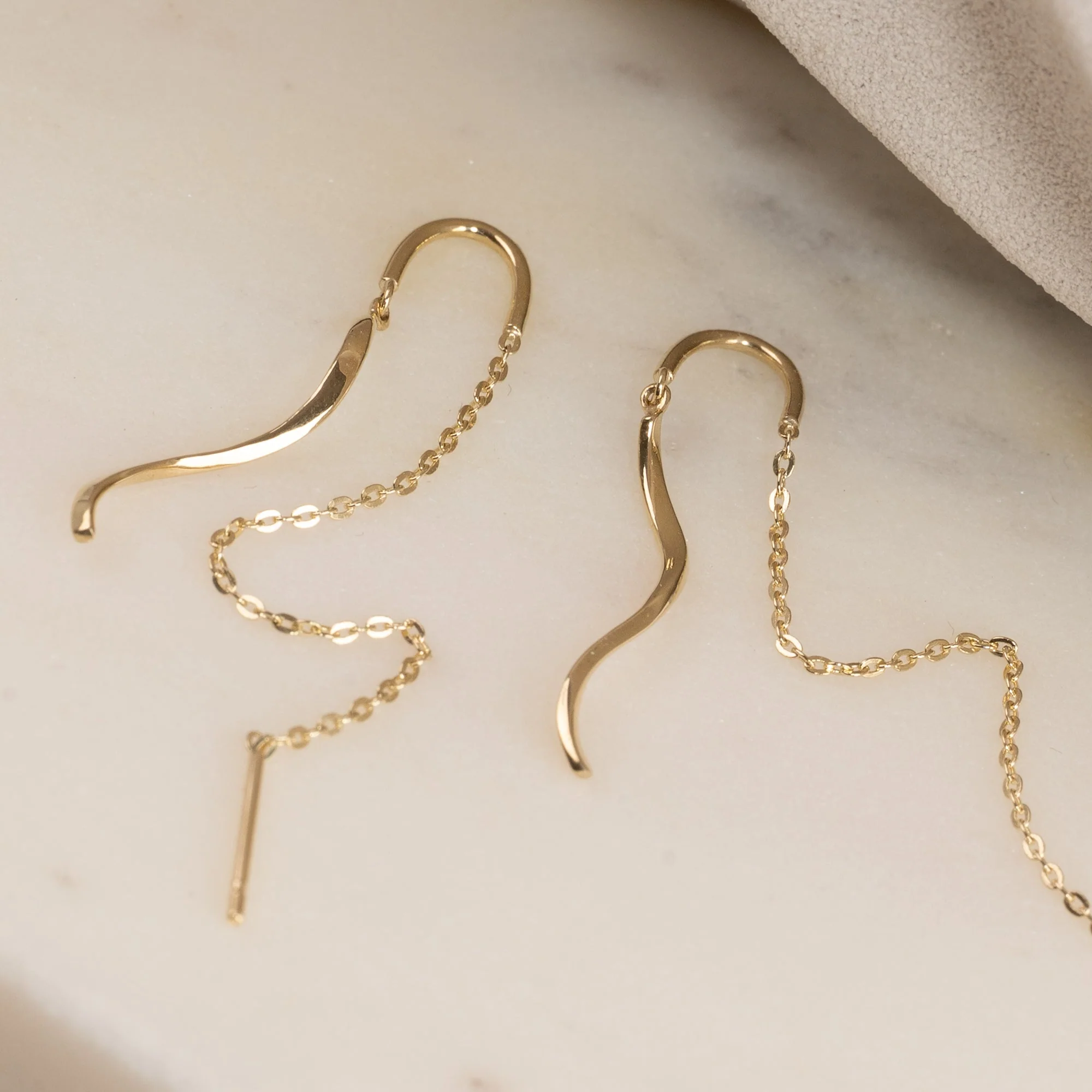 IRMA SOLID GOLD DROP EARRING - Image 5