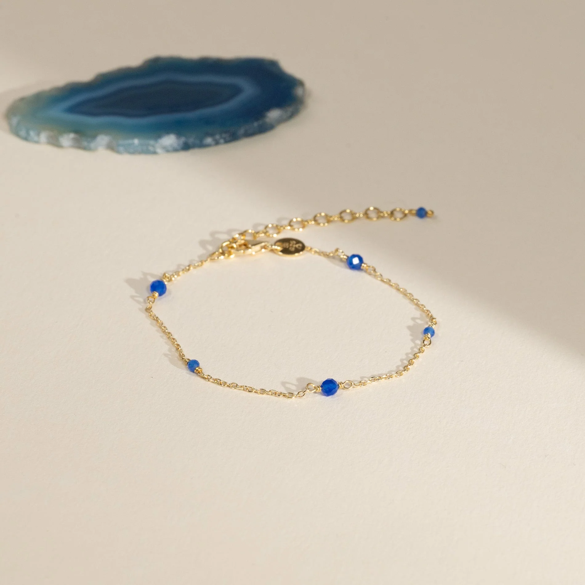 ISABELLA BLUE JADE GOLDEN BRACELET