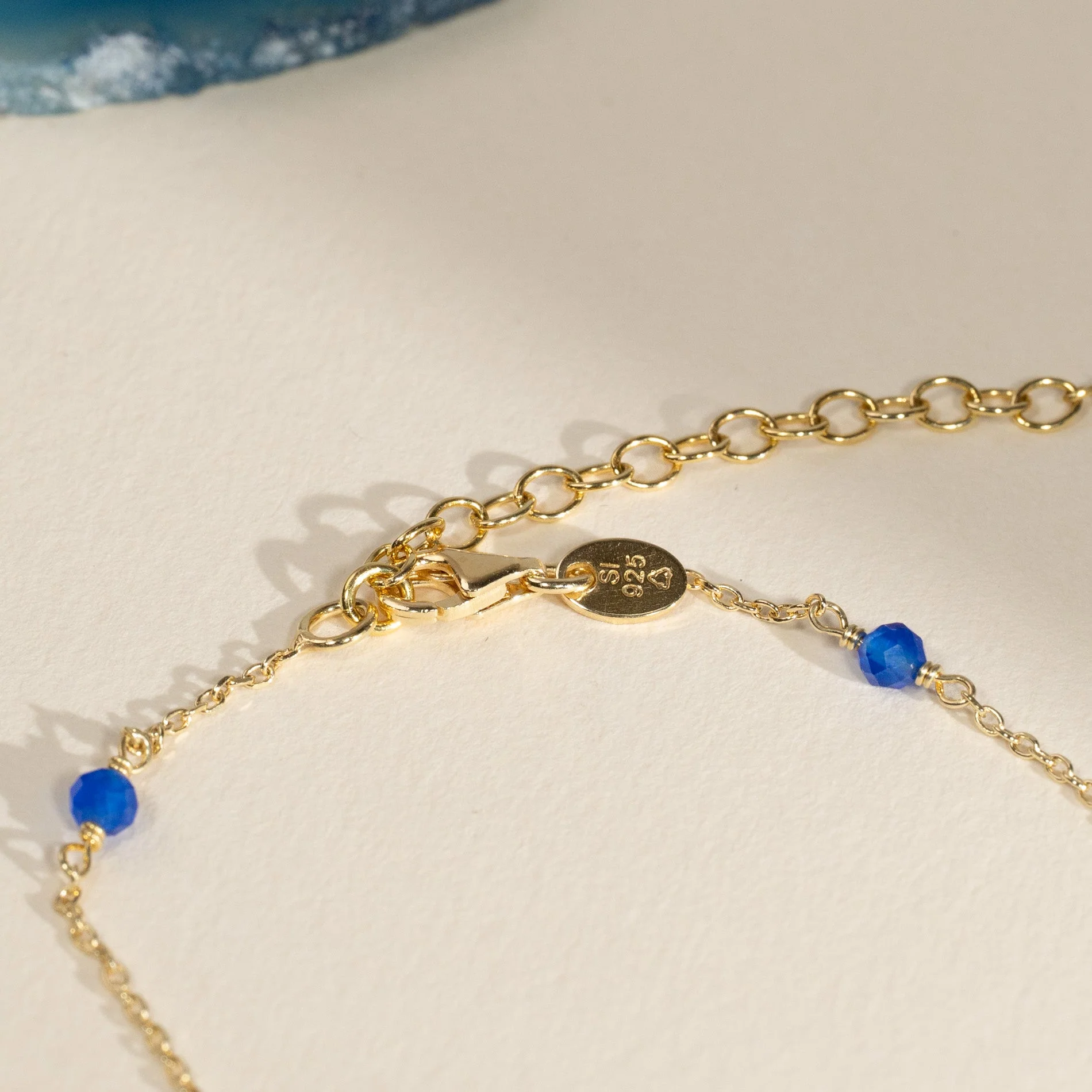 ISABELLA BLUE JADE GOLDEN BRACELET - Image 3