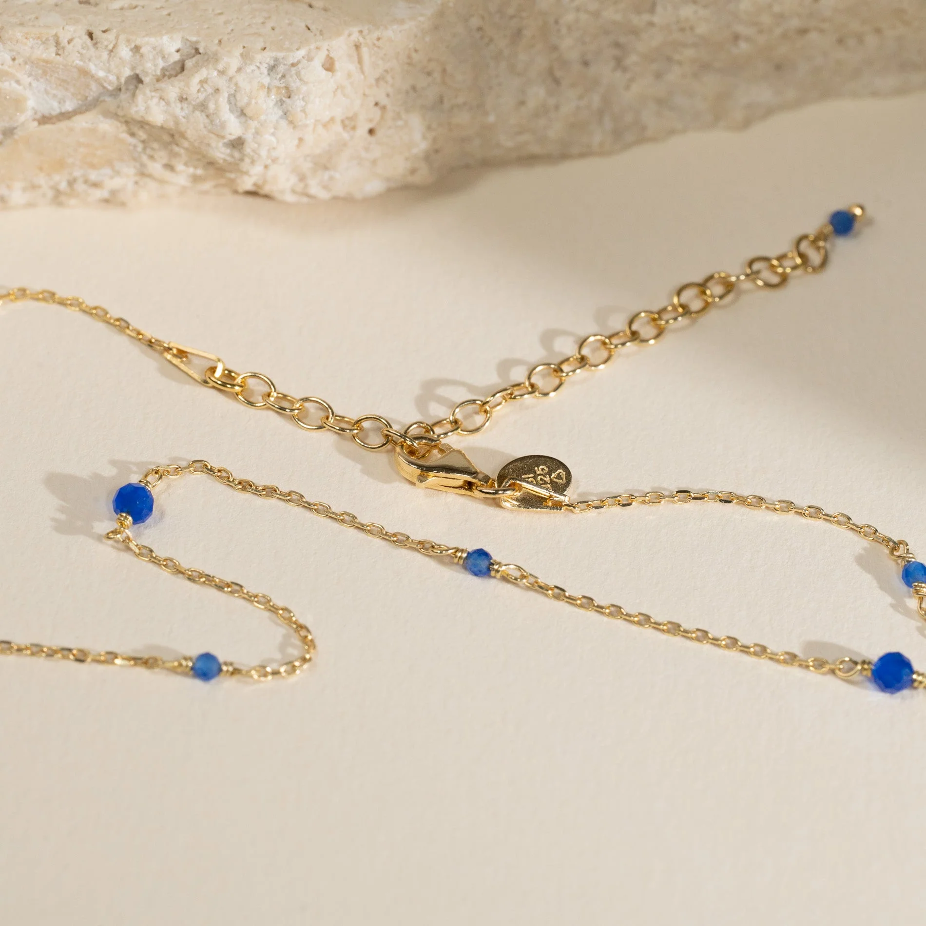 ISABELLA BLUE JADE GOLDEN NECKLACE - Image 7