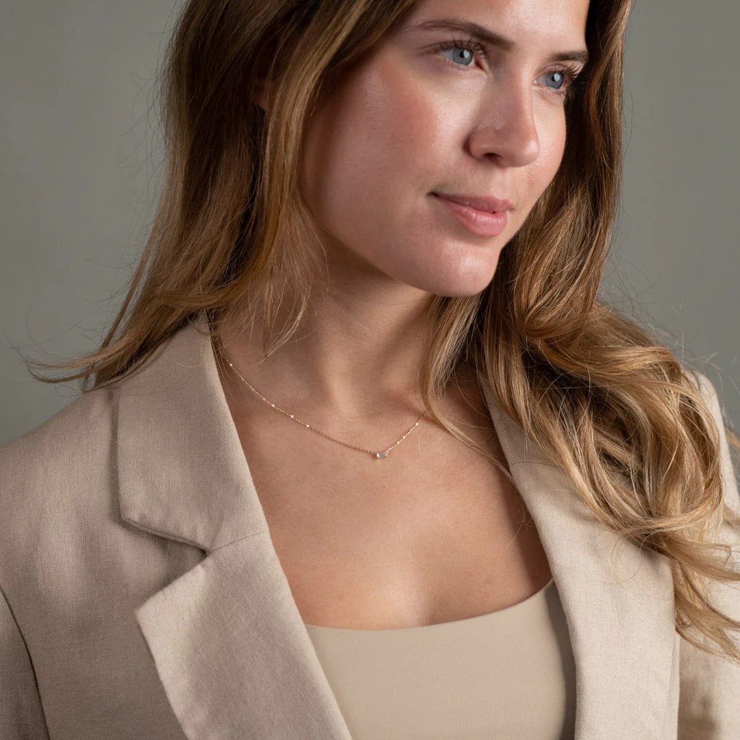 KATERINA CRYSTAL SOLID GOLD NECKLACE - Image 7